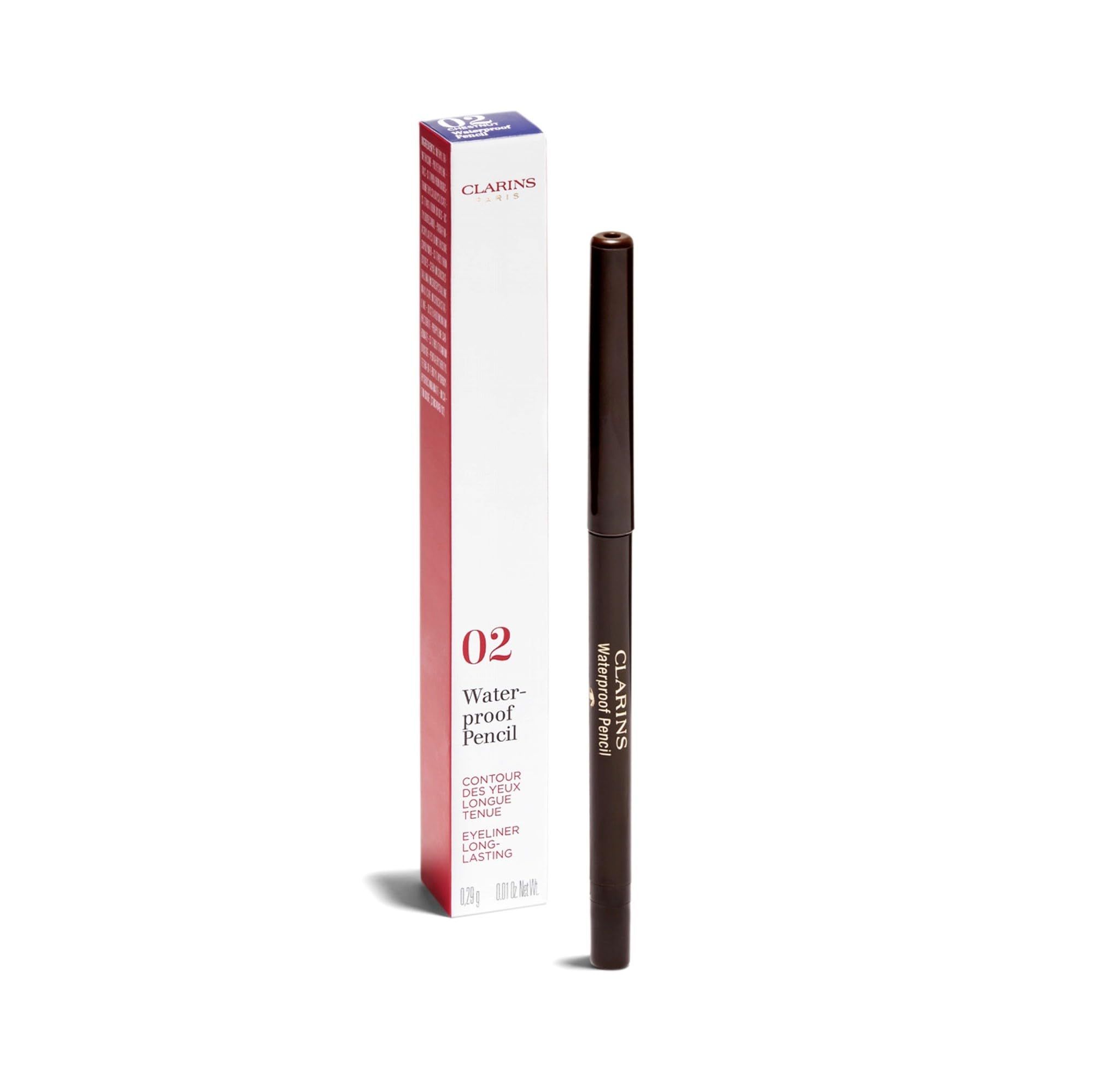 Matita occhi e confezione. Confezione con scritta: 02 Waterproof Pencil.