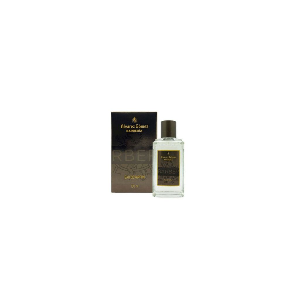 Flacone di profumo con confezione. Flacone con tappo marrone. Confezione con logo e scritta.