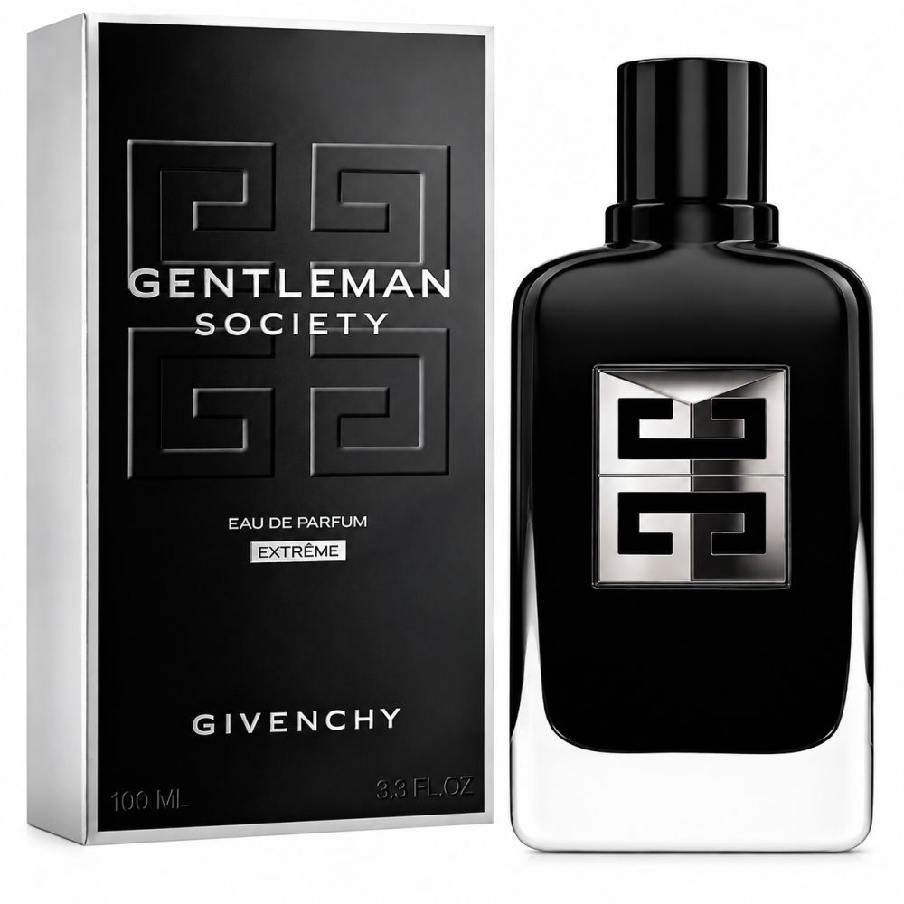Flacone e confezione Givenchy Gentleman Society Extreme Eau de Parfum 100 ml.