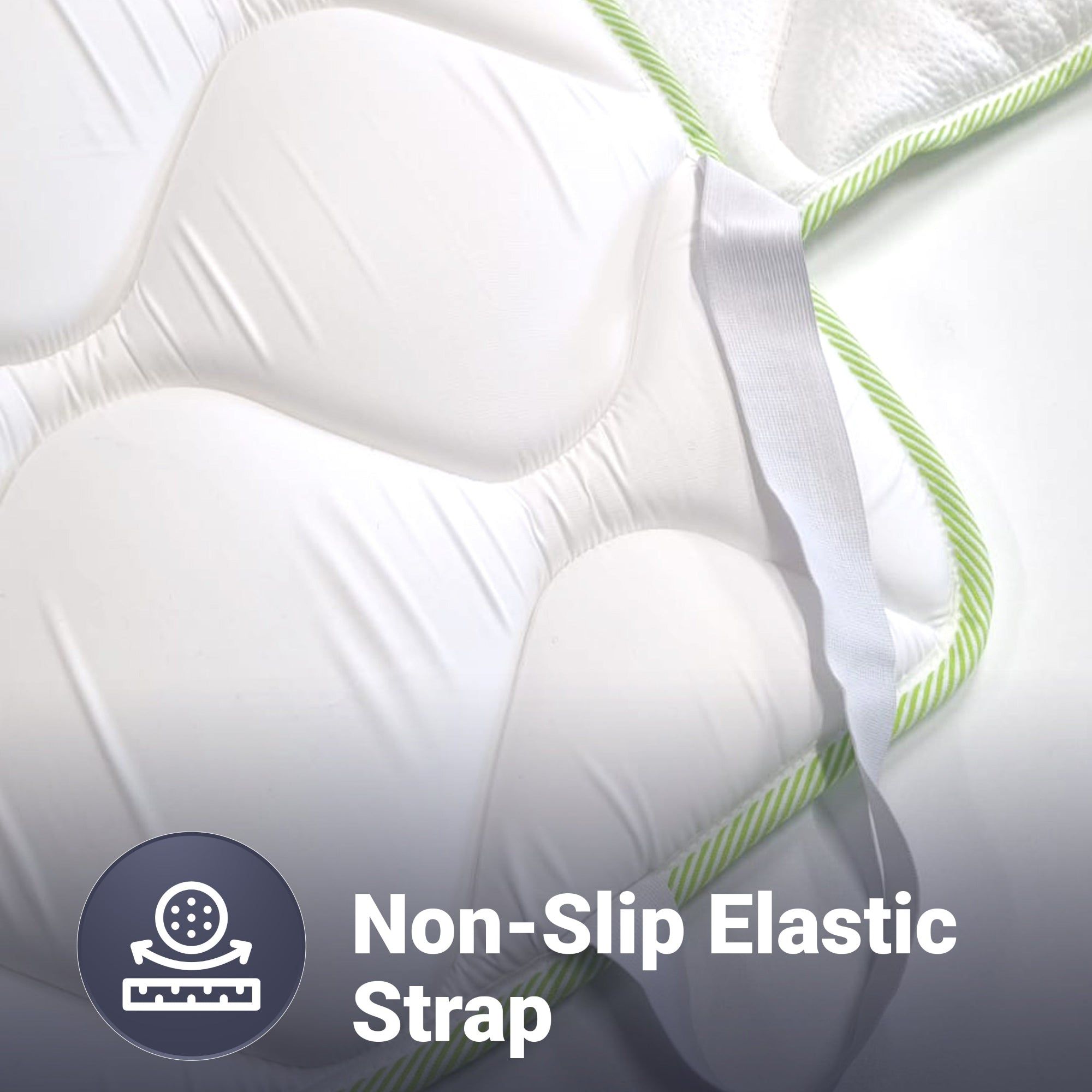 The White Stone Topper Rinfrescante Singolo con Elastici 100X190