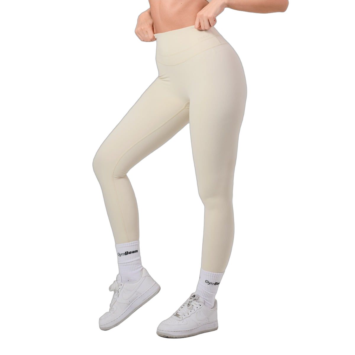 GymBeam Leggings donna NEO a vita alta senza cuciture frontali Almond