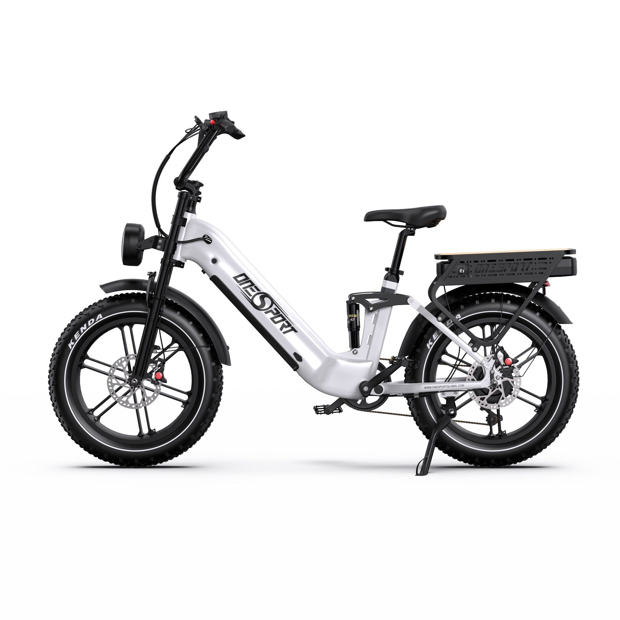 ONESPORT OT08 PRO Bicicletta elettrica full suspension con doppia batteria da 48 V 18 Ah*2