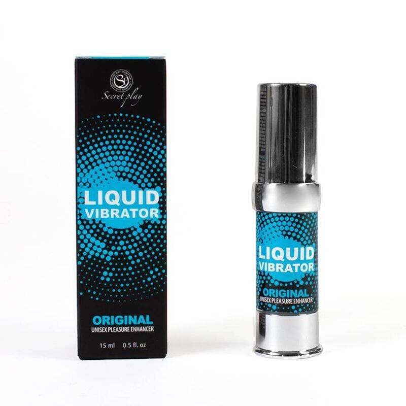 Secret Play Liquid Vibrator Original (15 ml) accanto alla sua confezione.