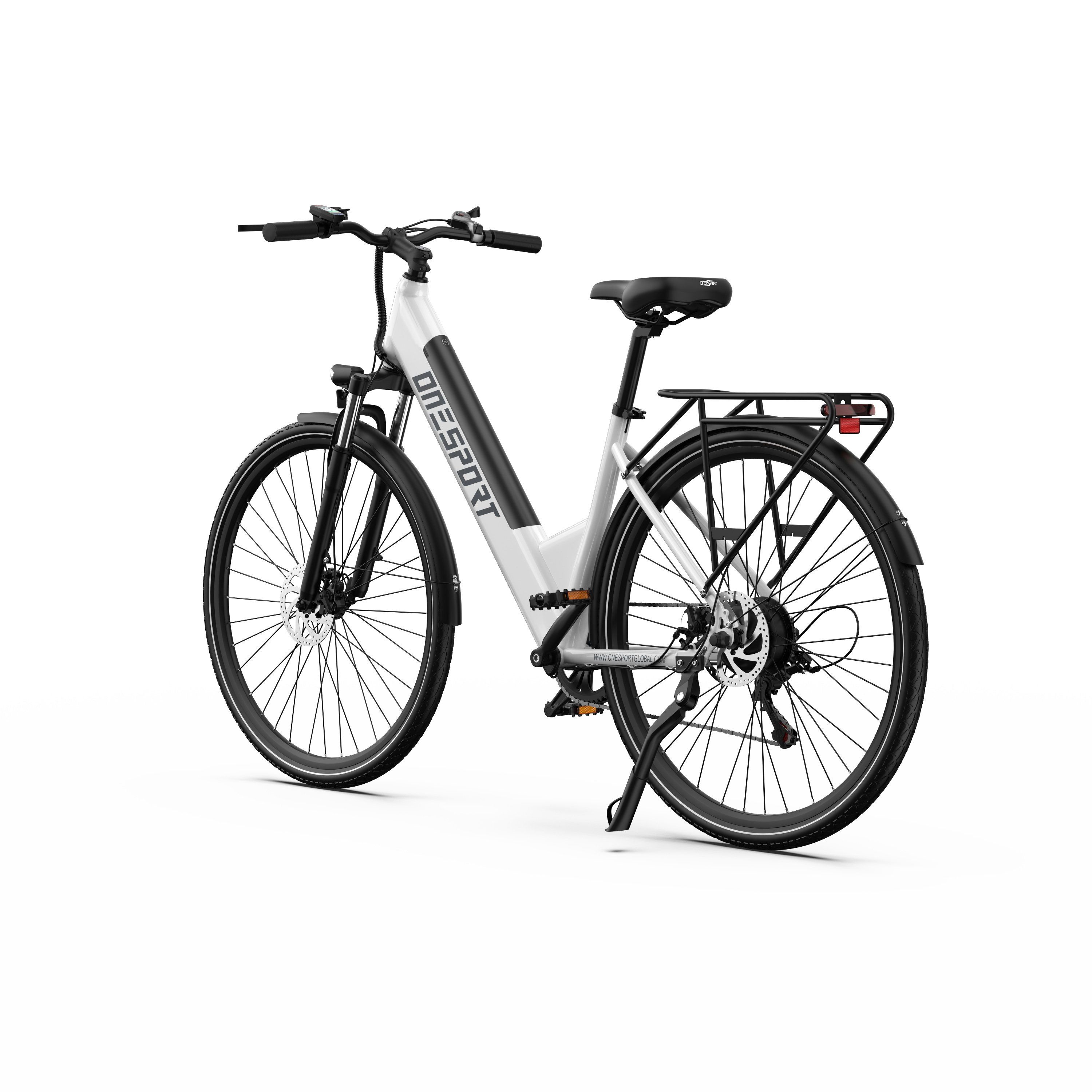 ONESPORT OT12 Bicicletta elettrica urbana da 27,5", batteria da 36 V 13 Ah, supporto app