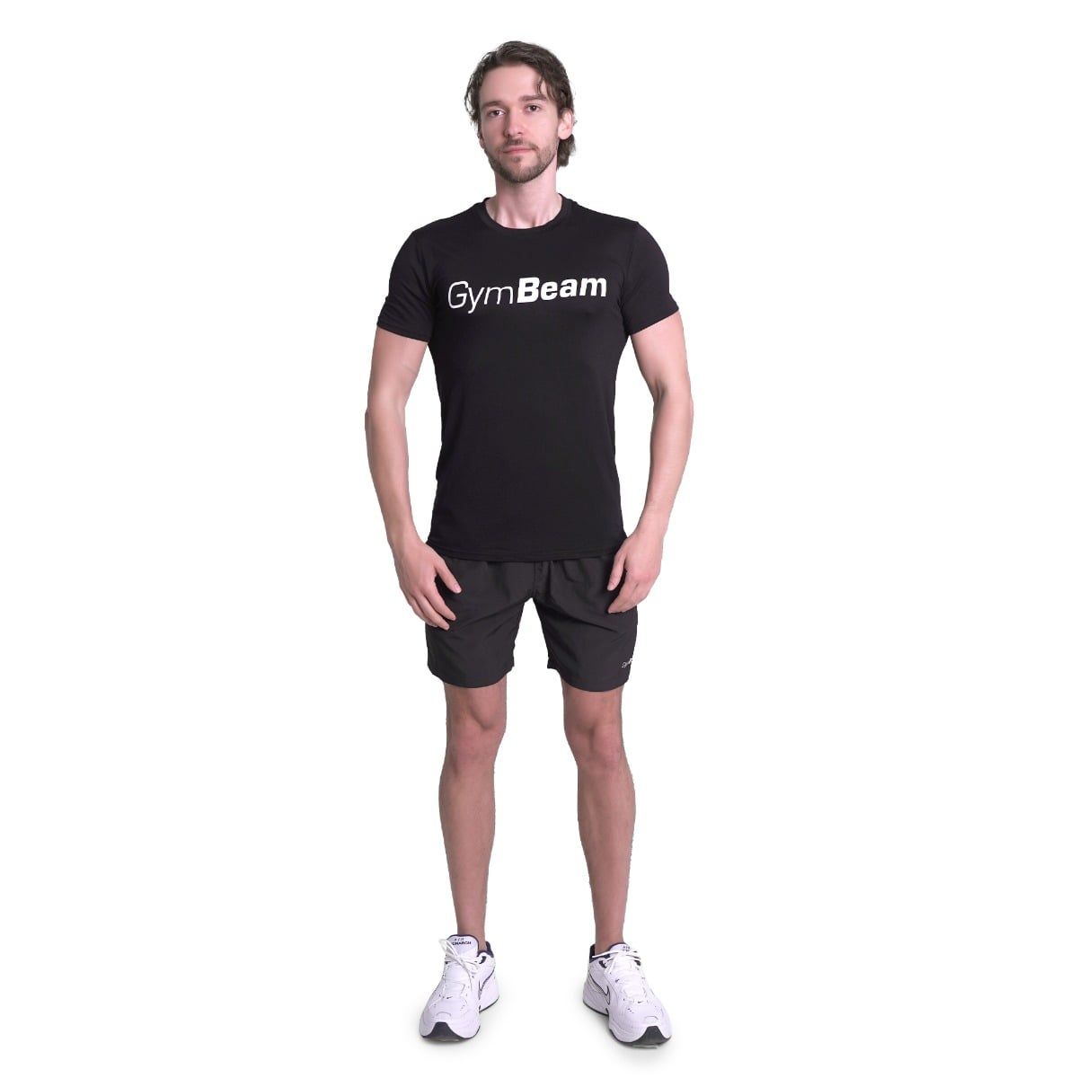 GymBeam T-shirt uomo Essence regular manica corta in viscose ed elastane Black