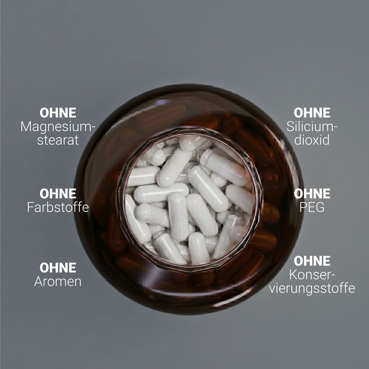 Capsule Nullure: Senza magnesio stearato, coloranti, aromi, biossido di silicio, PEG.