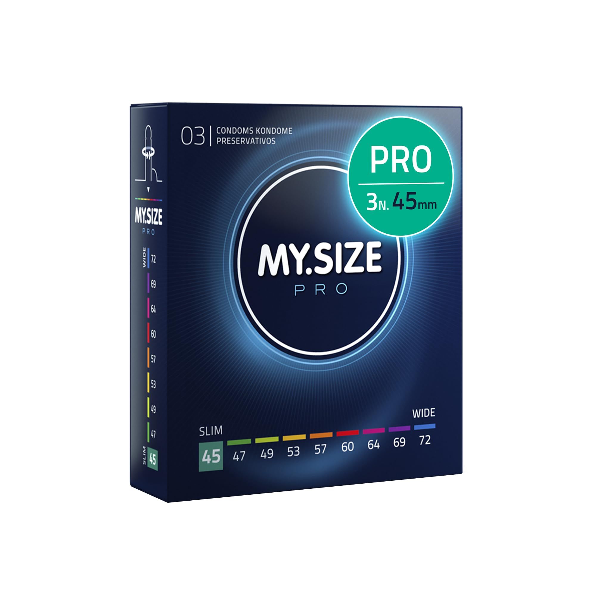 MY.SIZE PRO ELITE Preservativo Taglia 0 45mm. Confezione da 3 pezzi.