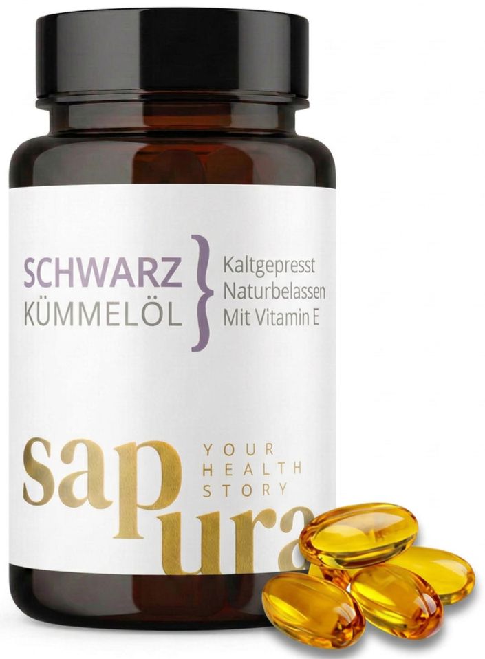 Capsule di olio di cumino nero 1.000mg | Spremuto a freddo | Timochinone - 60 capsules