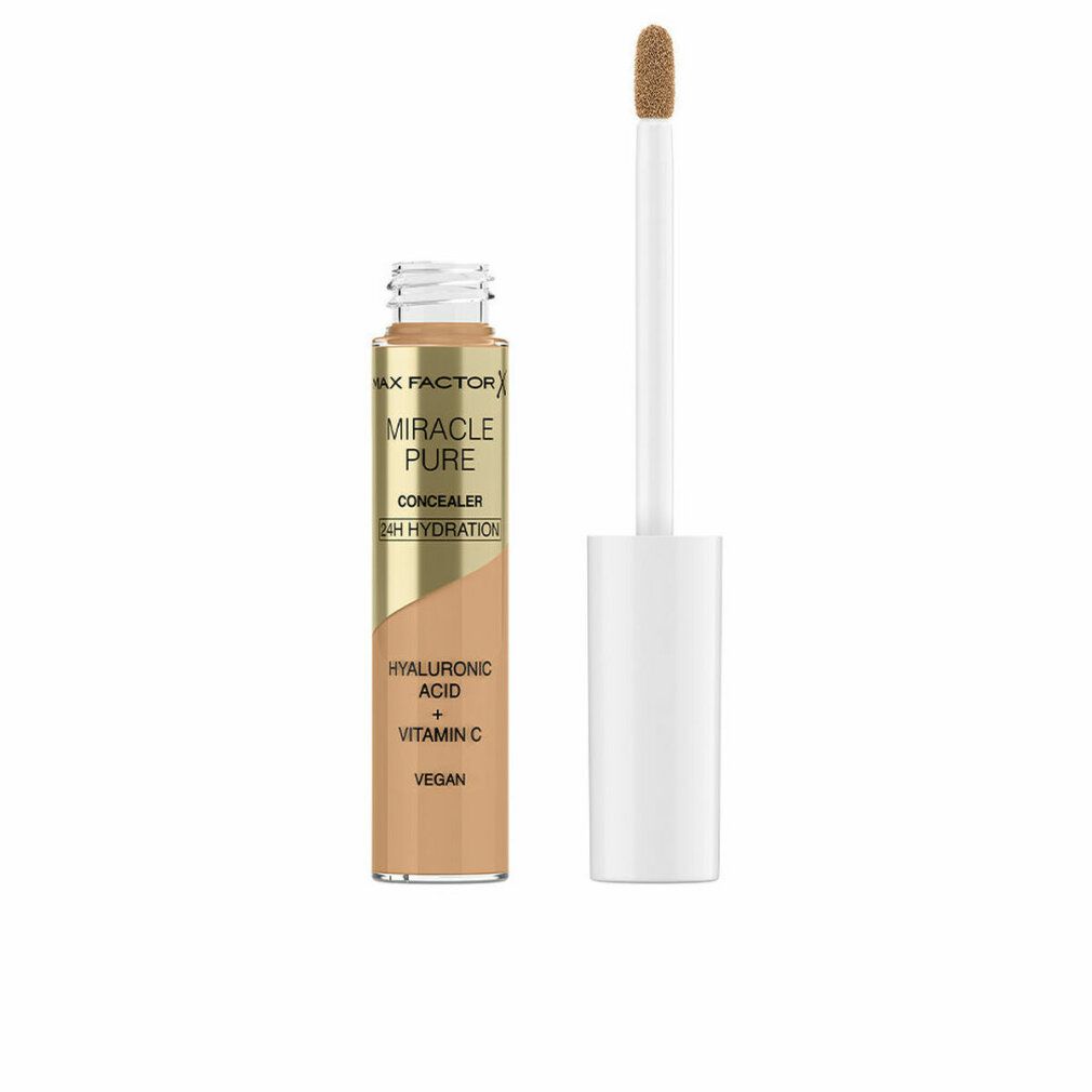 Correttore Max Factor Miracle Pure aperto, con applicatore. Contiene acido ialuronico e vitamina C. Vegano.
