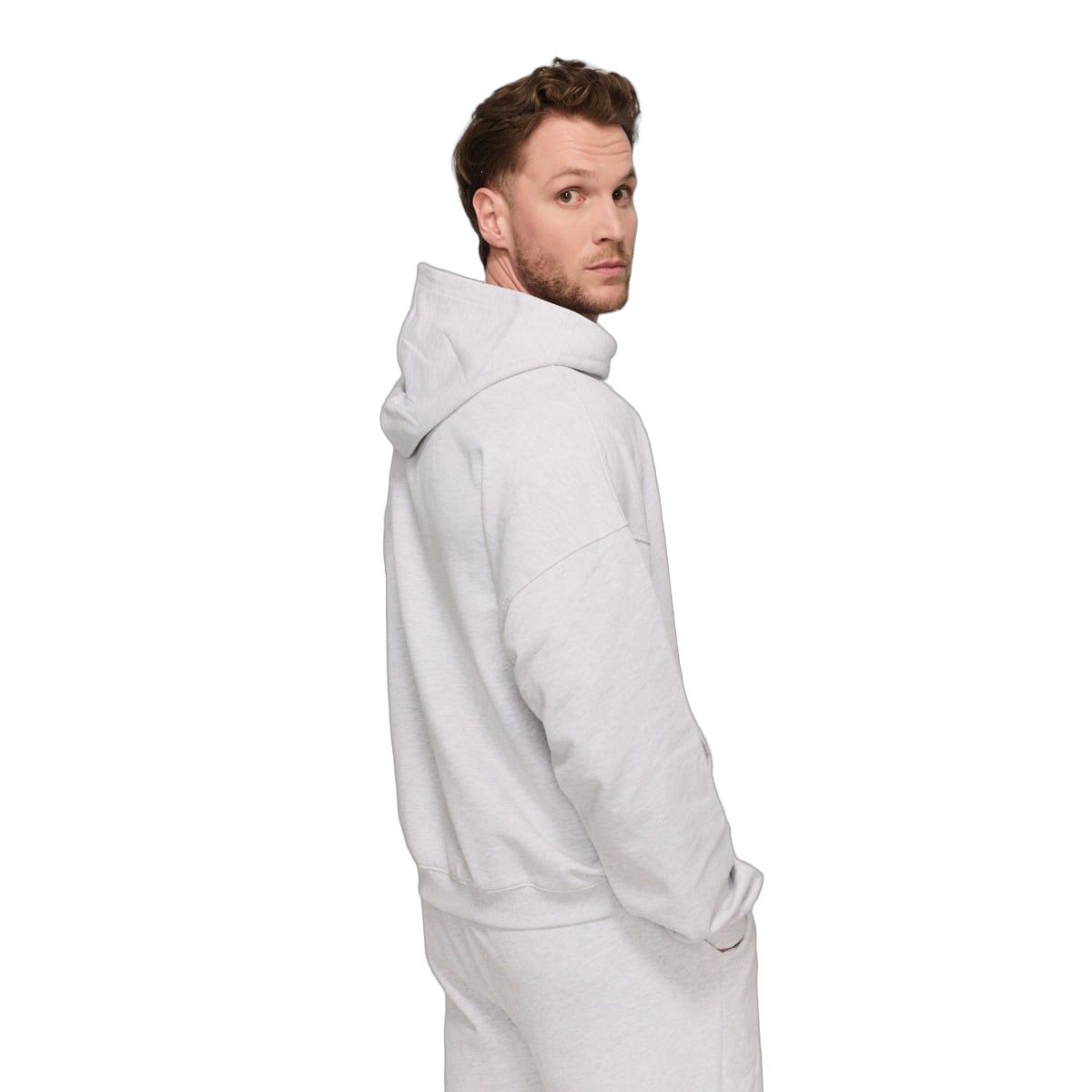 GymBeam Felpa uomo oversize Varsity Grey con tasche