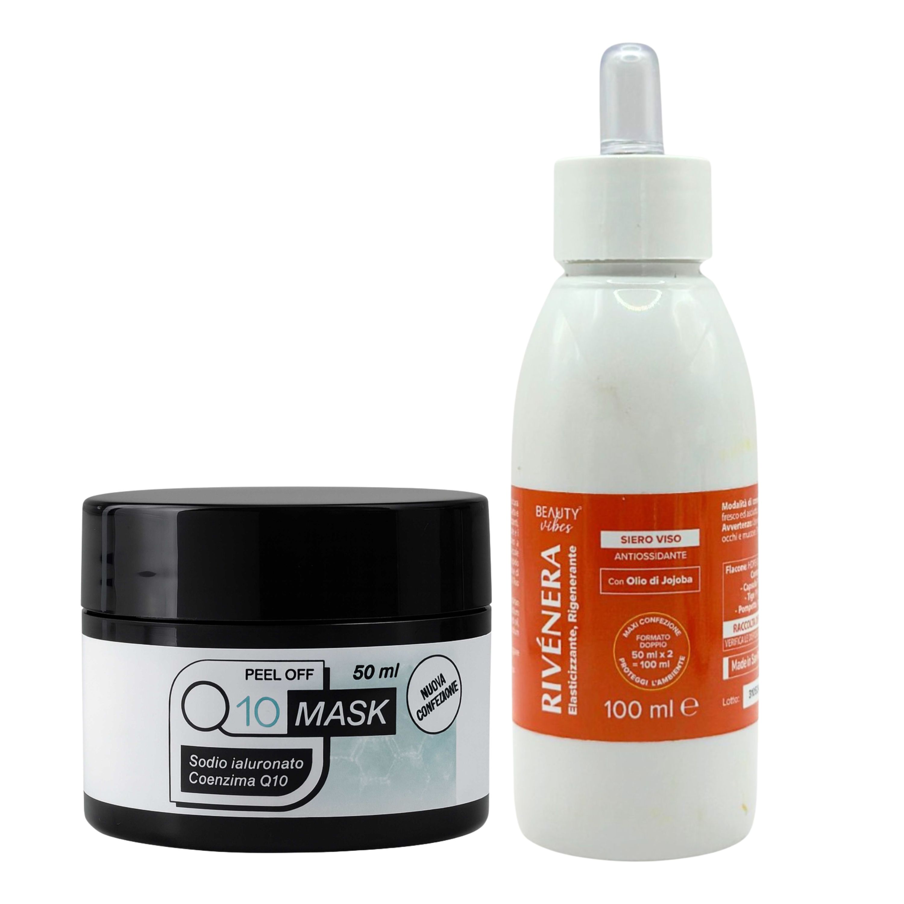 Aloha Labs – Maschera Peel Off Q10 Mask + Siero Viso Rivenera