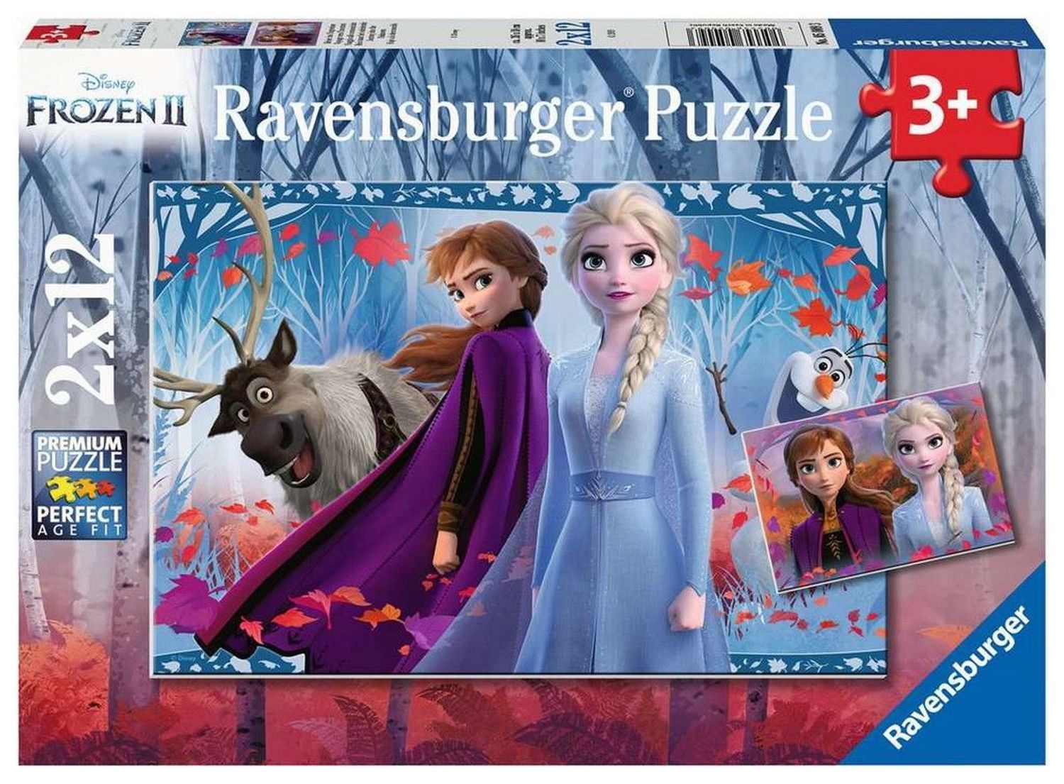 ravensburger Regno di ghiaccio Puzzle 2, 2x12 pezzi