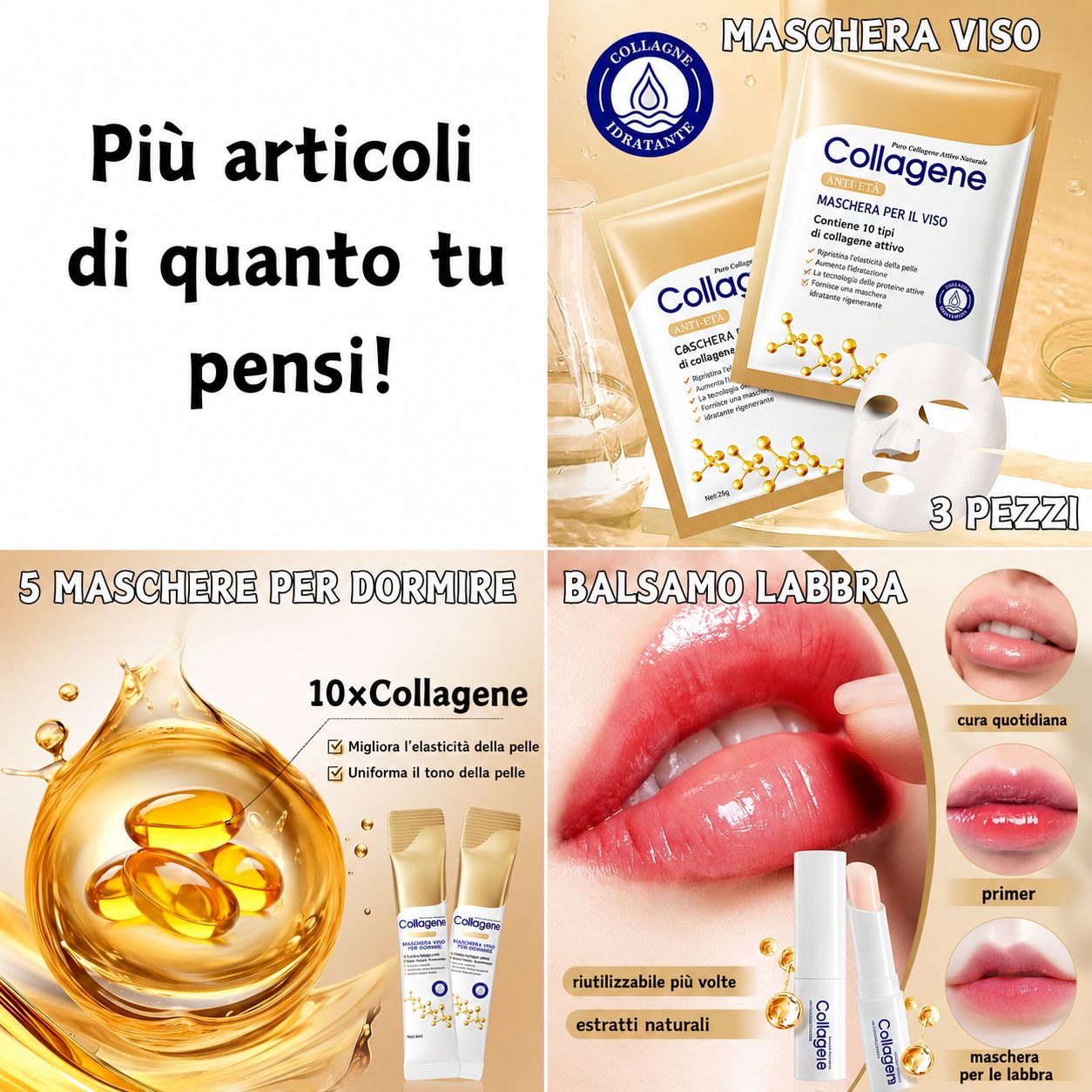 SUMMISHI Set Skincare al Collagene, Anti-Età