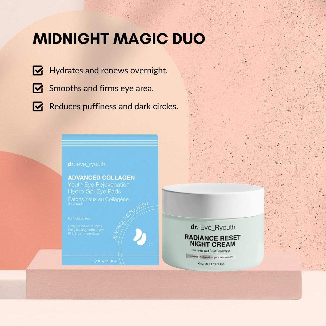 Crema notte Dr. Eve_Ryouth Radiance Reset e patch occhi.