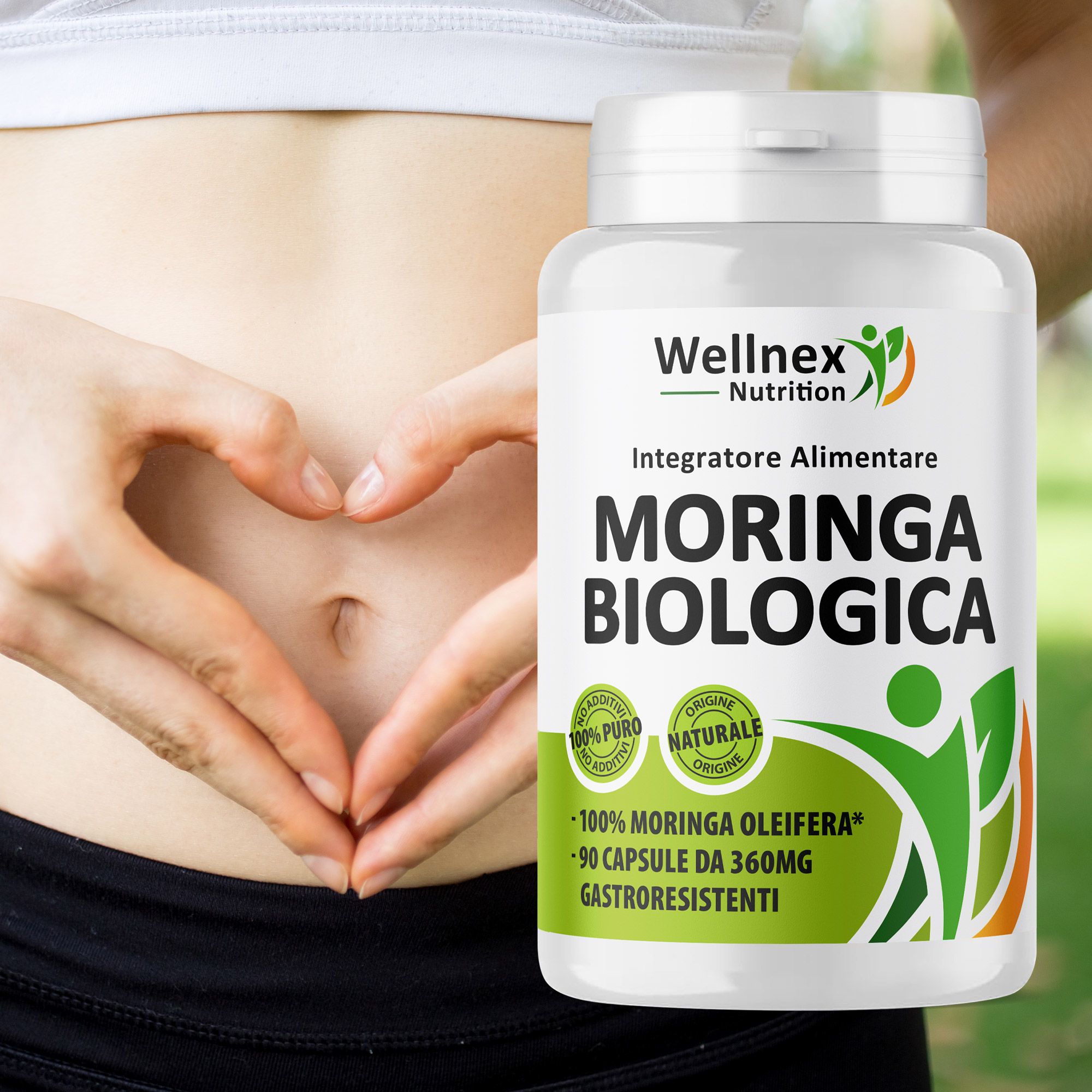 Wellnex Nutrition - Moringa Biologica in Capsule vegetali 90 Capsule Integratore Alimentare