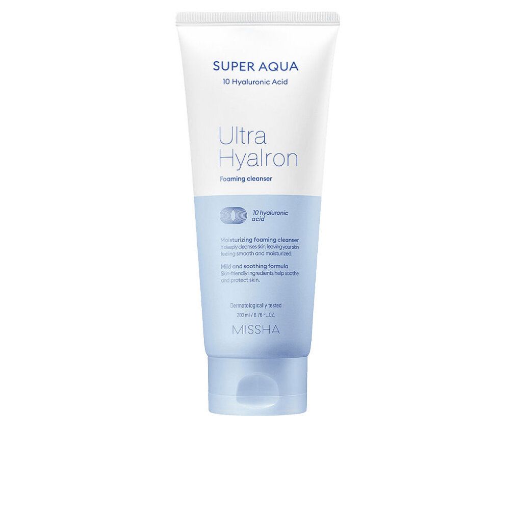 Detergente schiumogeno MISSHA Super Aqua Ultra Hyalron con acido ialuronico.