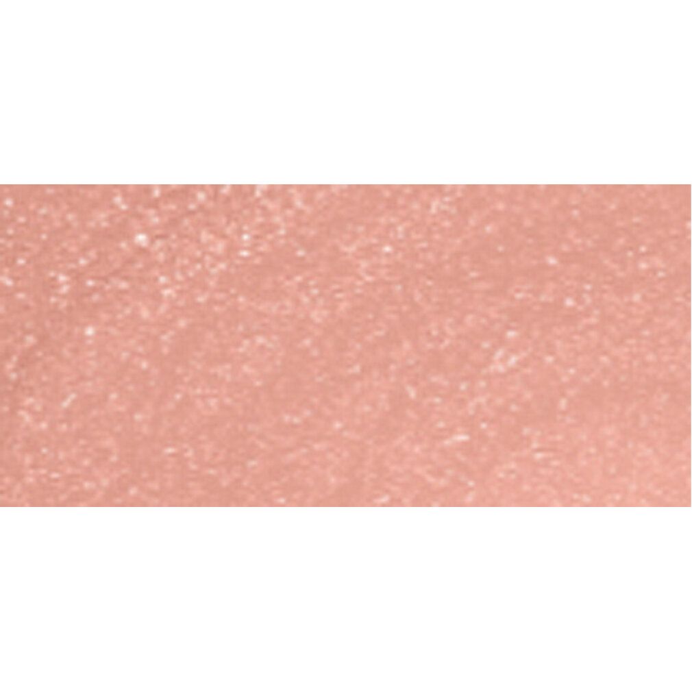 Primo piano della texture di un lucidalabbra rosa con sottili particelle scintillanti.