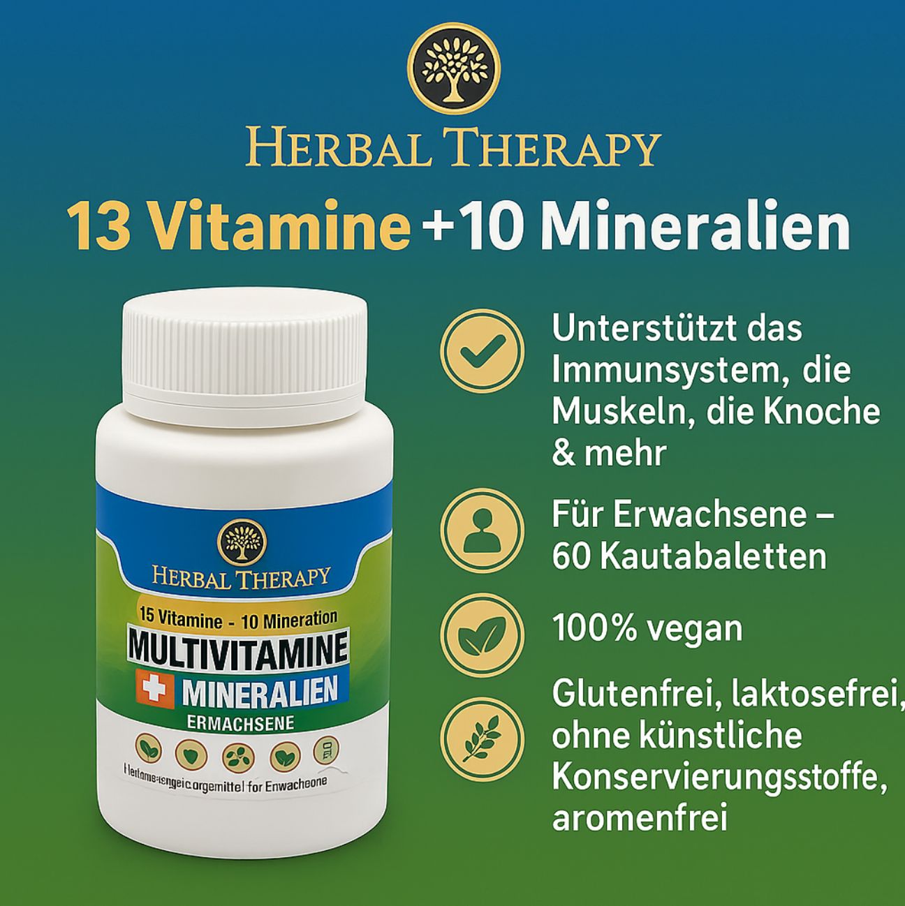 Herbal Therapy MULTIVITAMINE + MINERALI Adulti