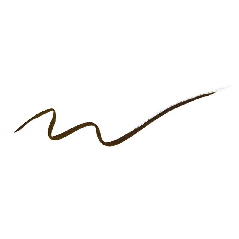 Una linea marrone applicata con un eyeliner liquido.