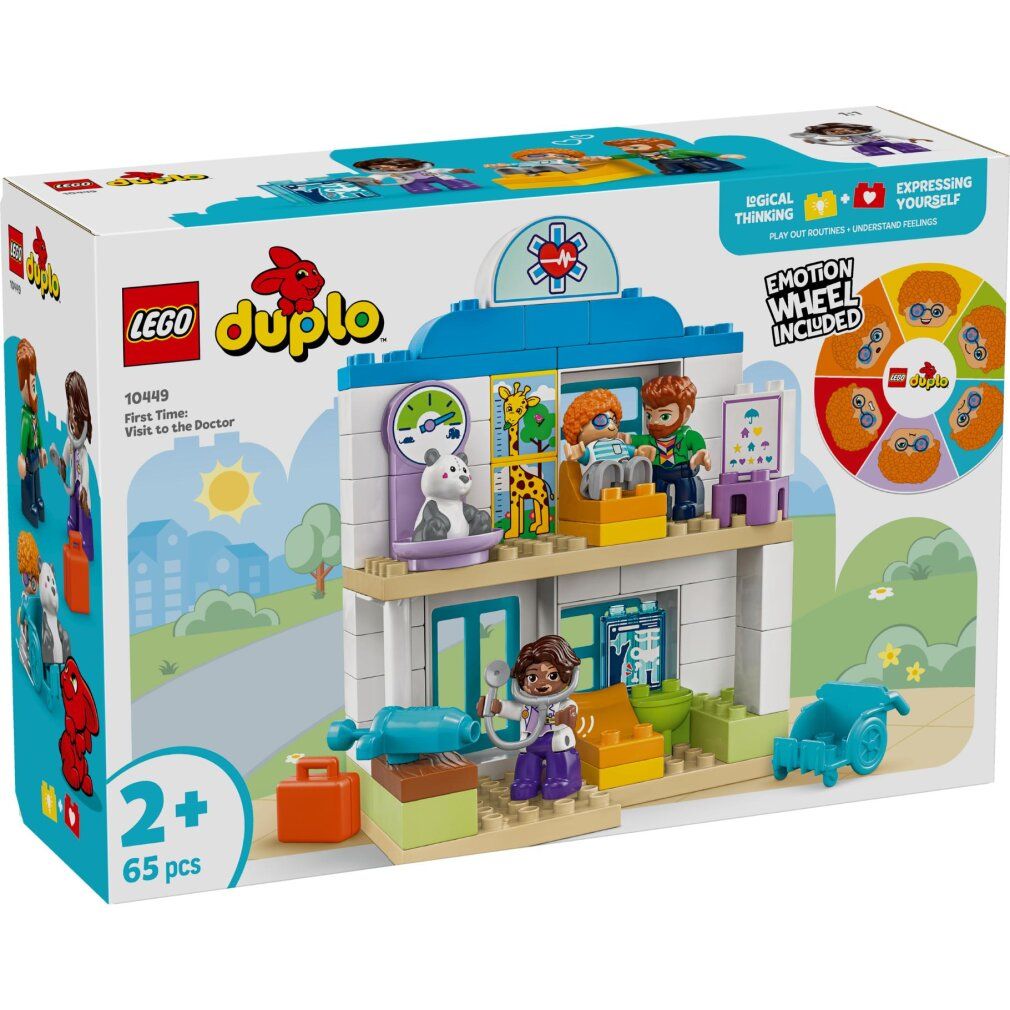 LEGO DUPLO 10449. Set studio medico. Edificio con personaggi, accessori. Confezione con immagine del prodotto. 2+ anni. 65 pezzi.