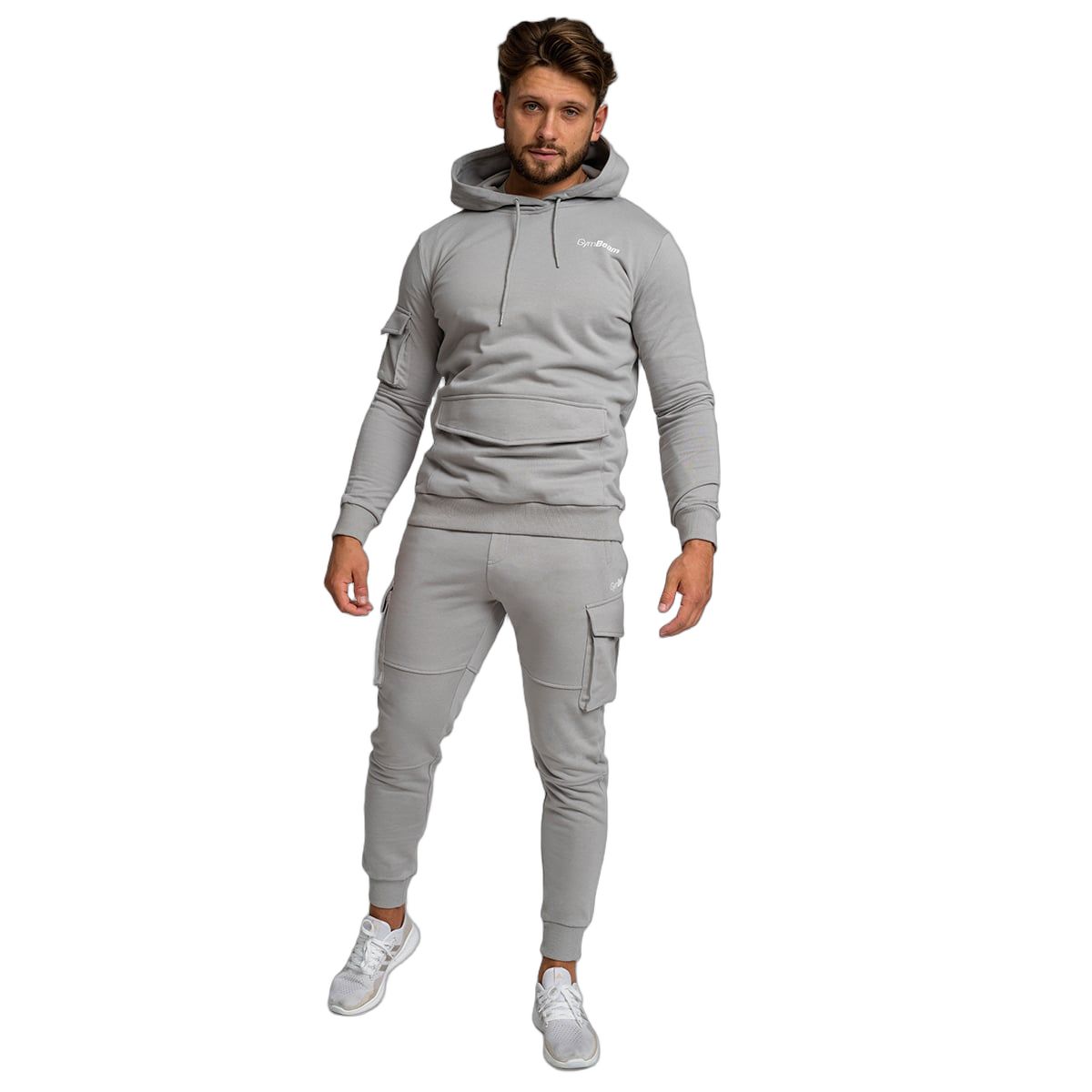 GymBeam Joggers uomo slim TRN grigi con tasche in cotone e poliestere