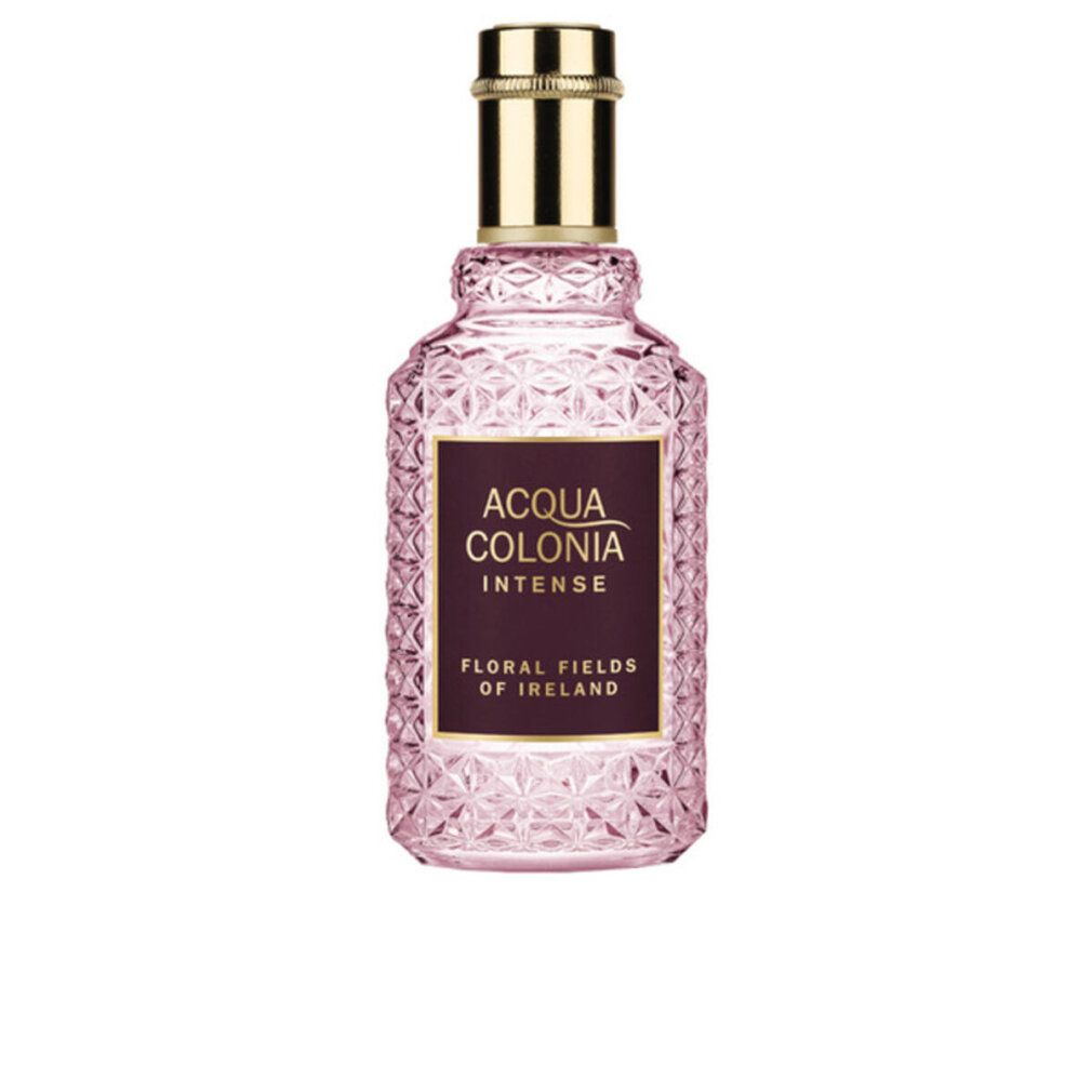 Flacone rosa con tappo dorato. Scritta: Acqua Colonia Intense Floral Fields Of Ireland.