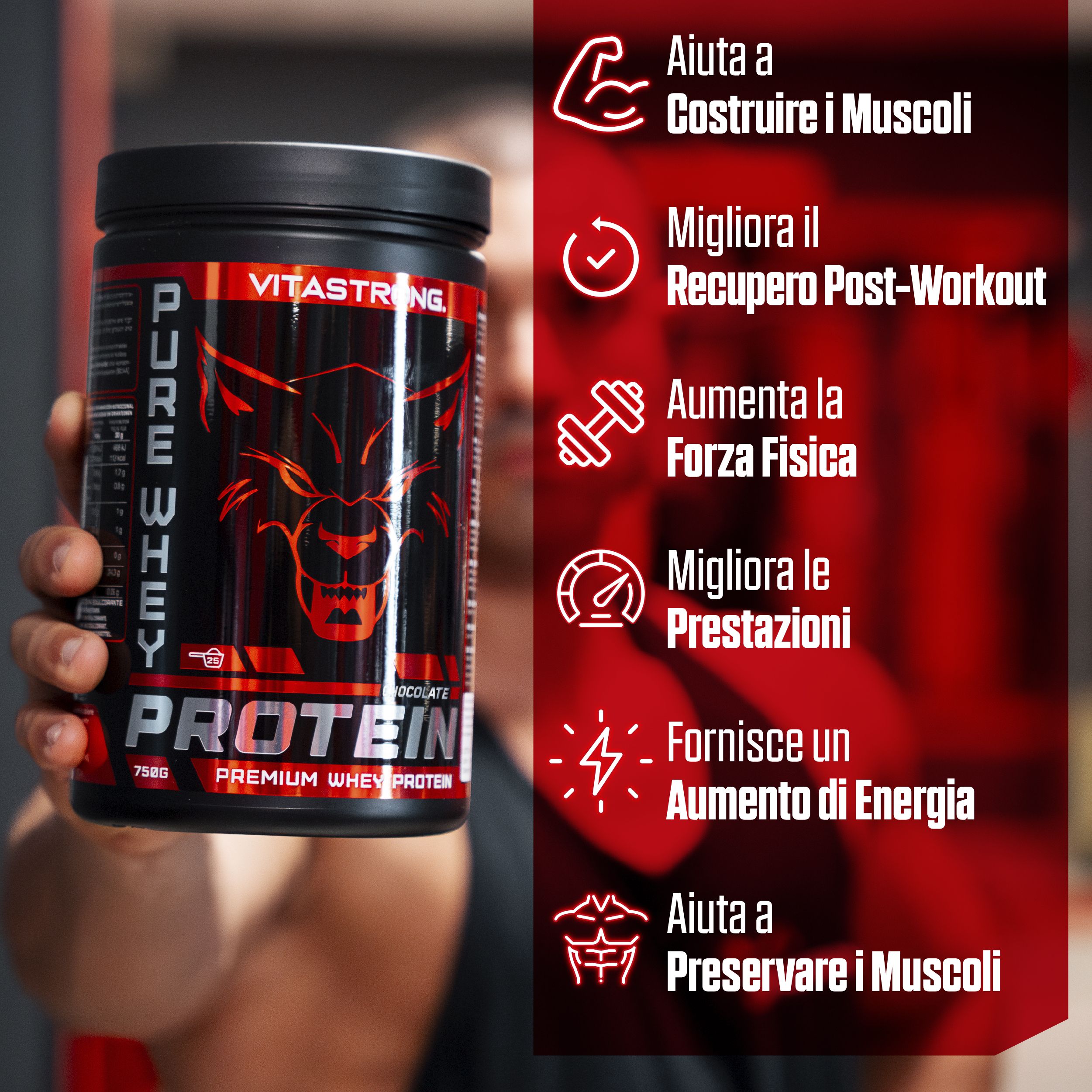 Vitastrong Pure Whey Protein - Cioccolato