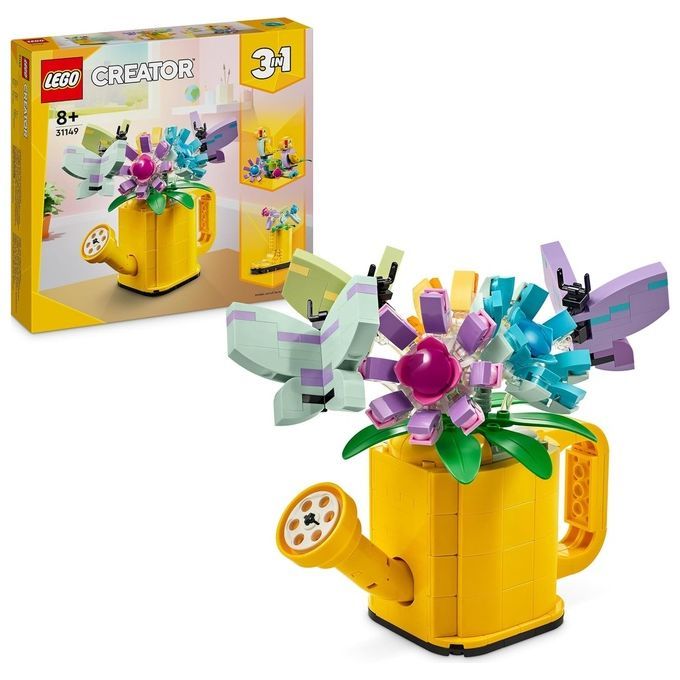 LEGO Creator 31149 3in1 Innaffiatoio con Fiori Finti Trasformabile in Stivale o in 2 Uccelli con Tr