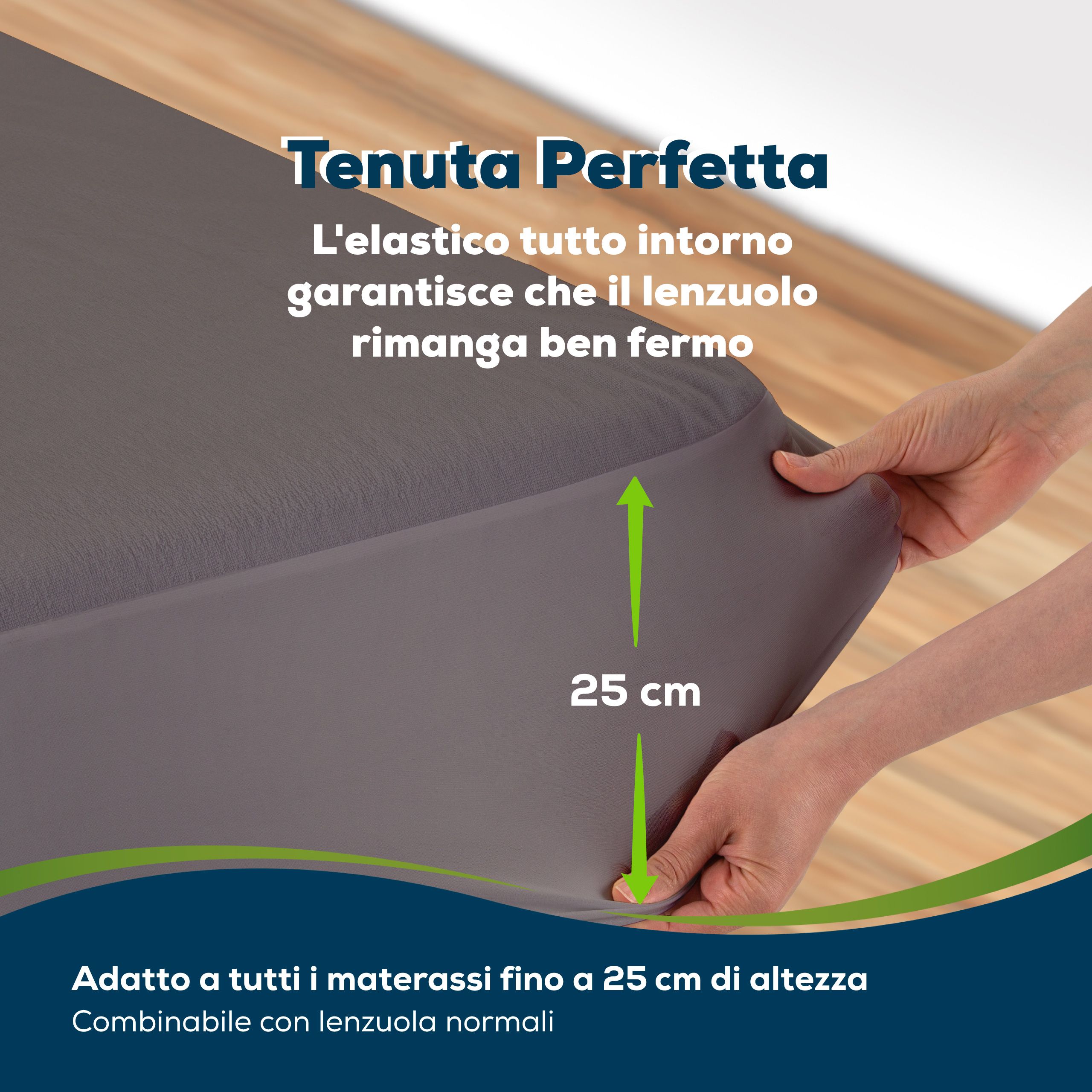 Sensalou lenzuolo con angoli 100 x 200 cm - grigio