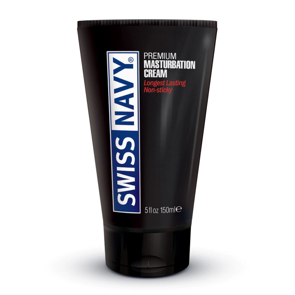 Tubo nero Swiss Navy Premium Masturbation Cream, 150ml.