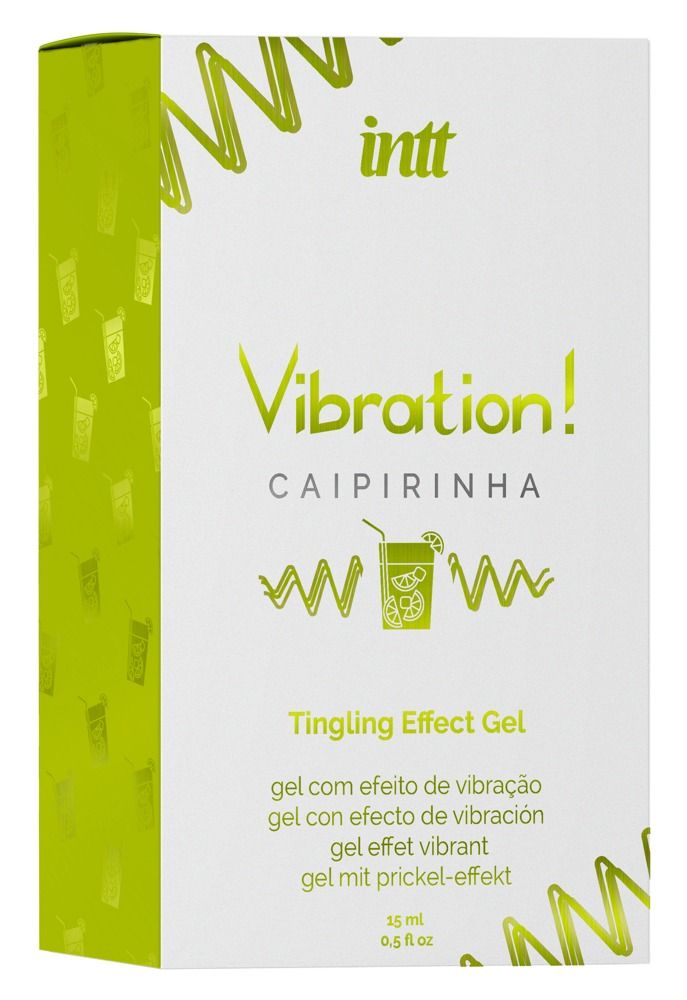 INTT Vibration! Caipirinha Gel Effetto Vibrazionale, confezione con motivo cocktail.