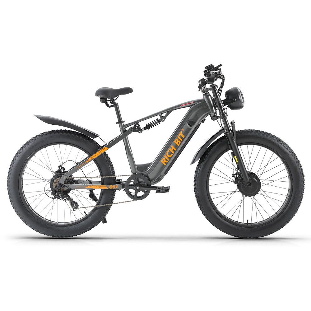 RICH BIT C01 Mountain bike elettrica, batteria da 48 V 20 Ah, sospensioni complete