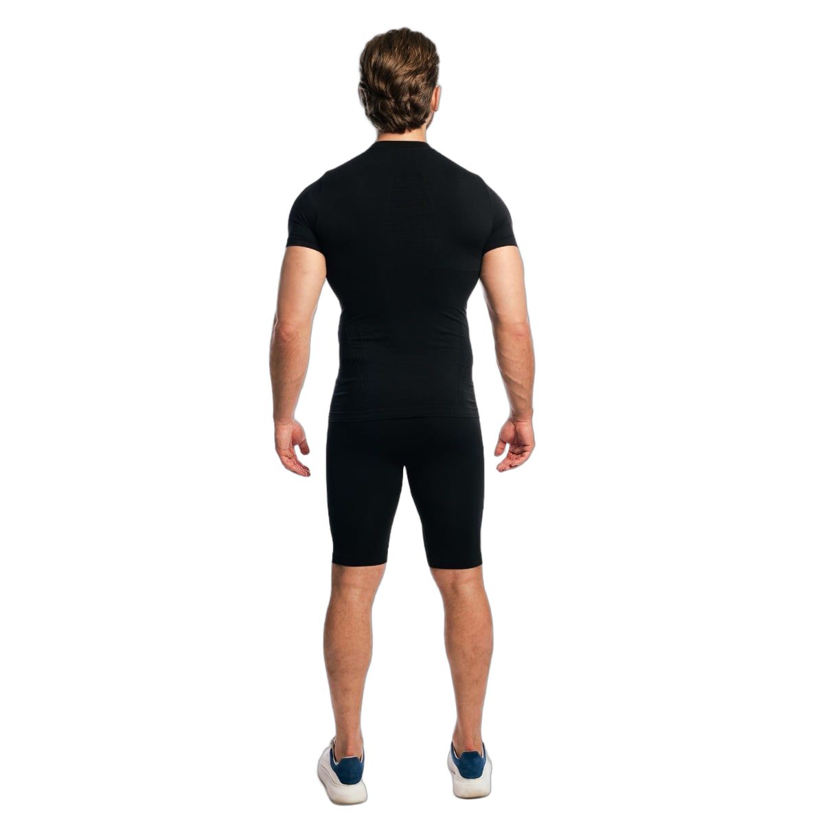 GymBeam T-shirt uomo Fuse slim senza cuciture Black