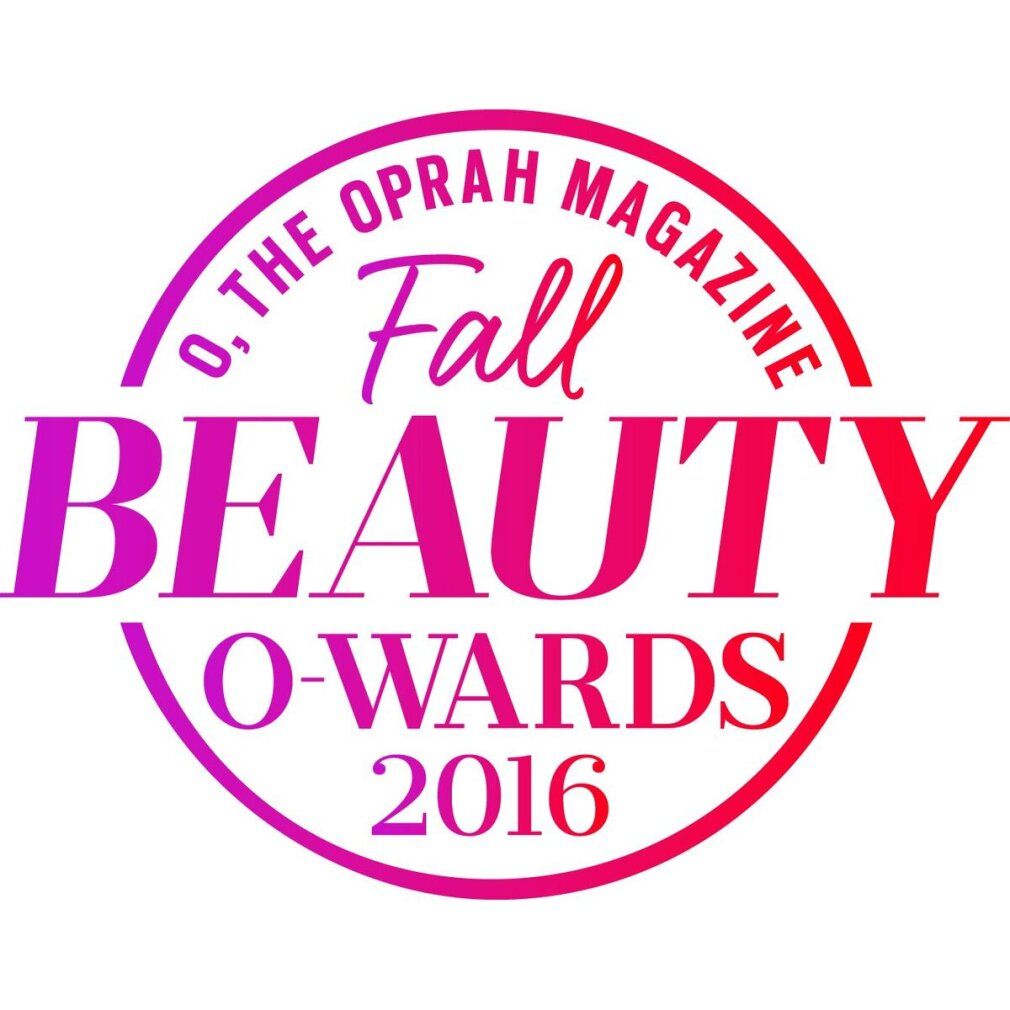 Logo rotondo con scritta: O, THE OPRAH MAGAZINE, Fall BEAUTY O-WARDS 2016.