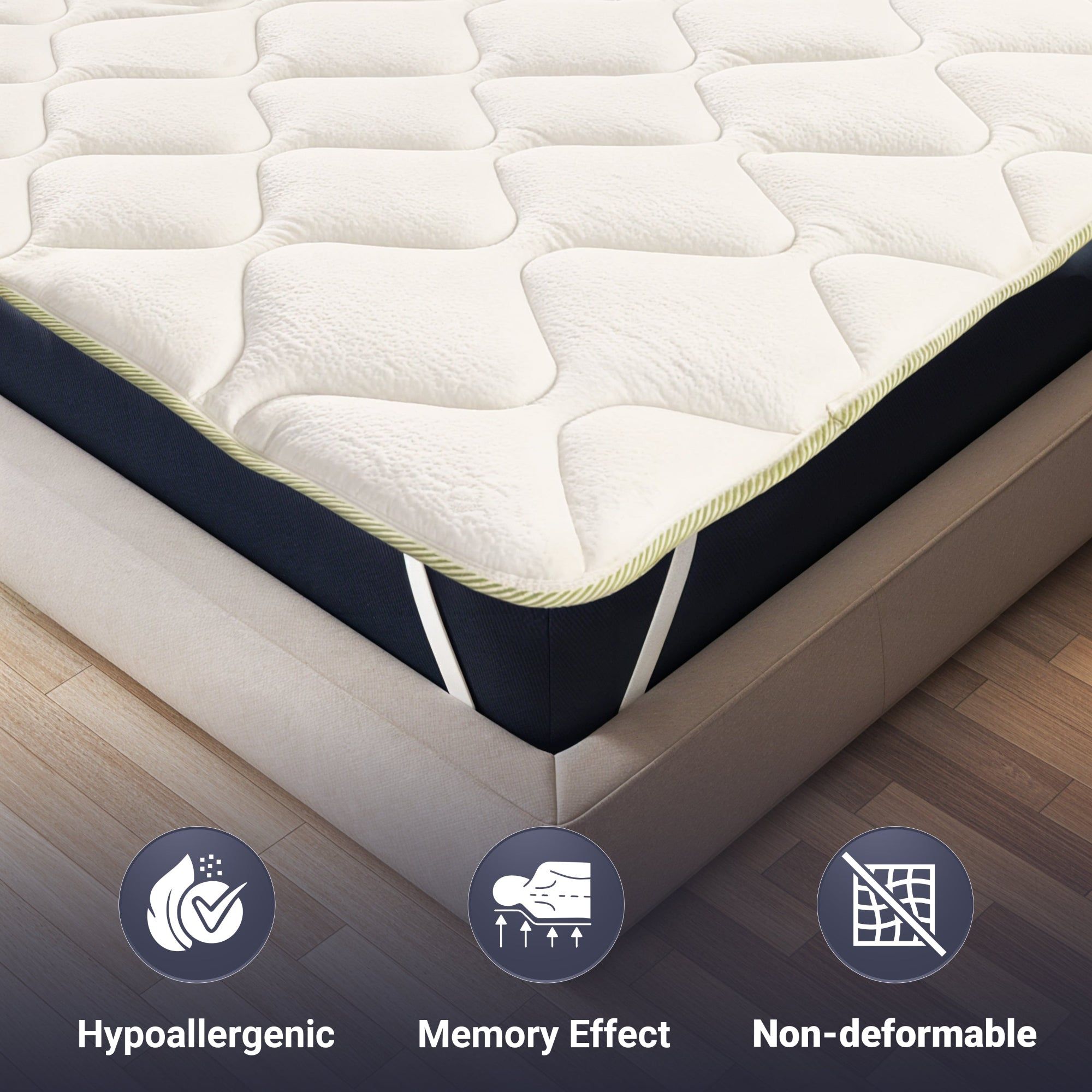 The White Stone Topper Rinfrescante Singolo con Elastici 100X190