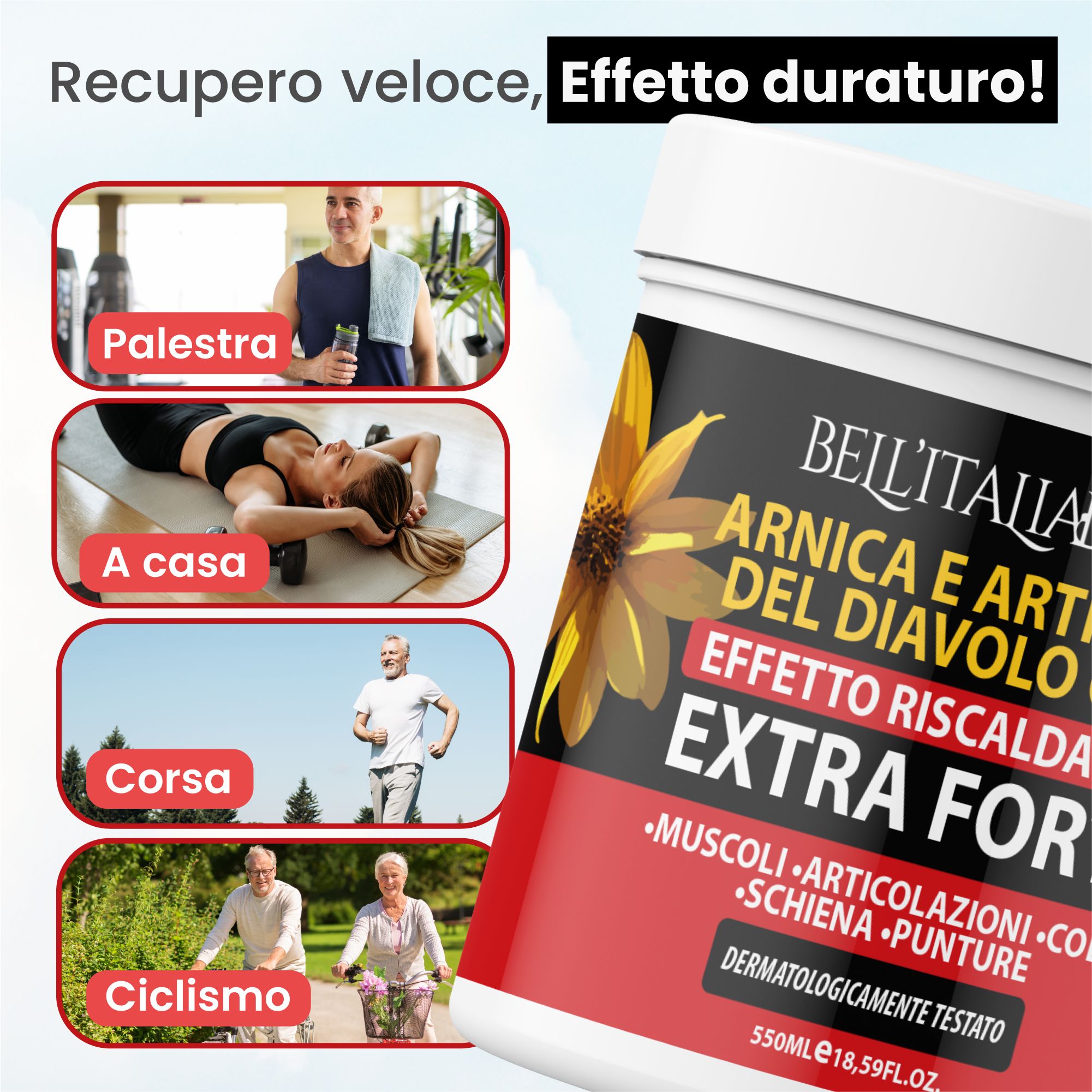 Arnica e Artiglio del Diavolo Gel Riscaldante Extra Forte 550ml