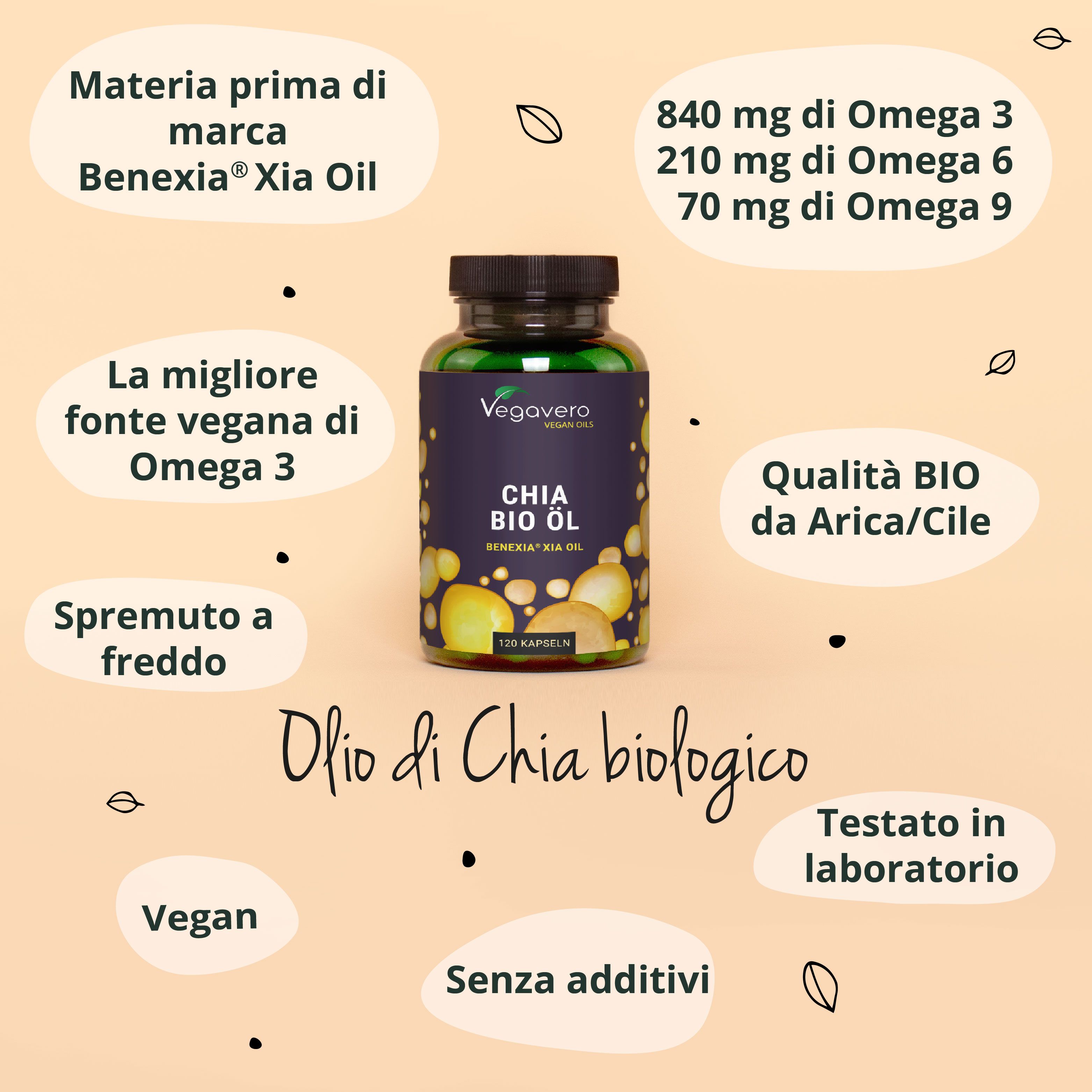 VEGAVERO Olio di Semi di Chia
