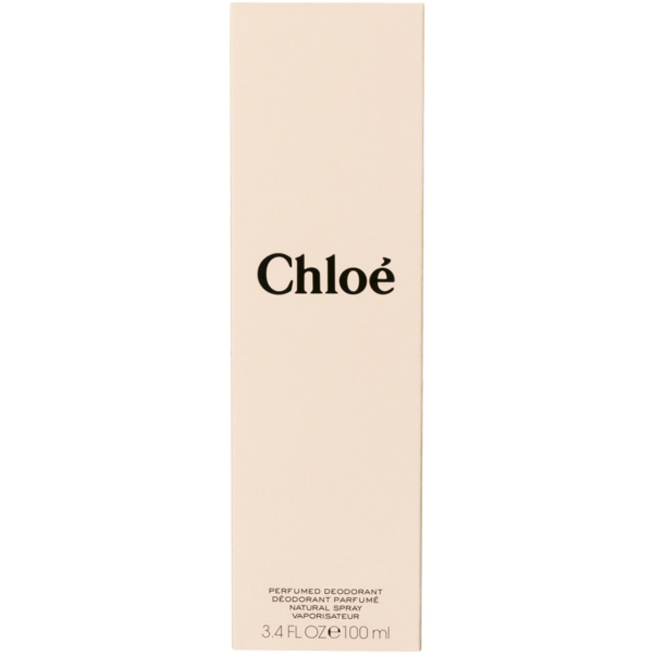 Confezione rettangolare beige con la scritta "Chloé".