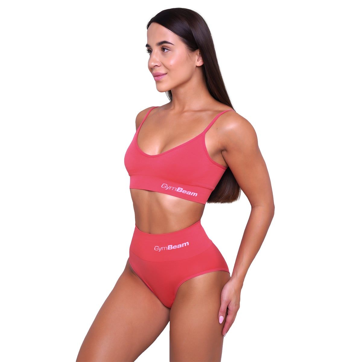 GymBeam Reggiseno sportivo donna Triangle rosa con spalline regolabili