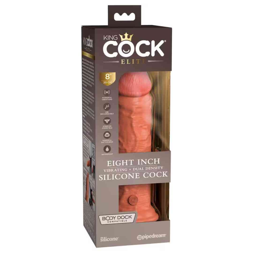 King Cock Vibratore Naturale "8“ Vibrante + Fallo in Silicone Doppia Densità"