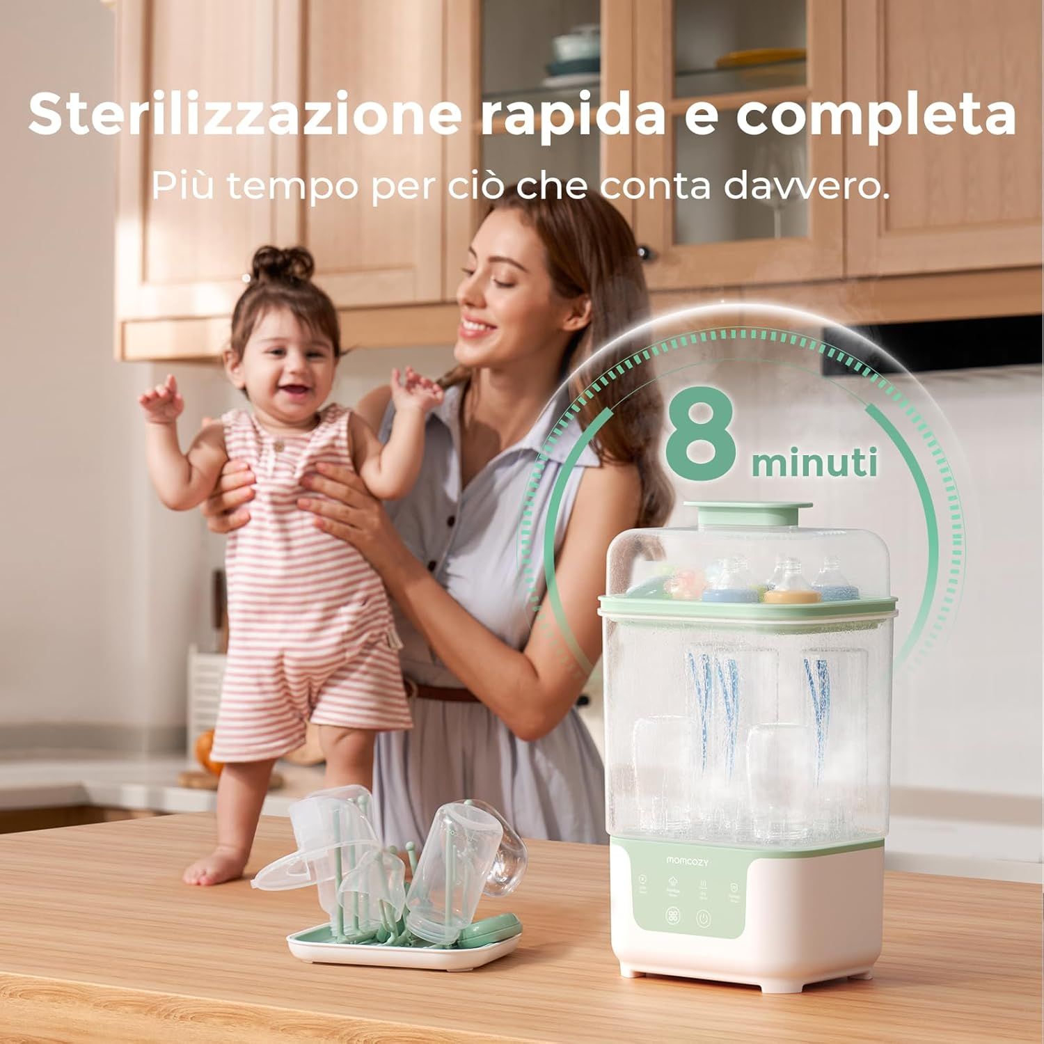 Sterilizzatore a vapore elettrico e asciugatore Momcozy