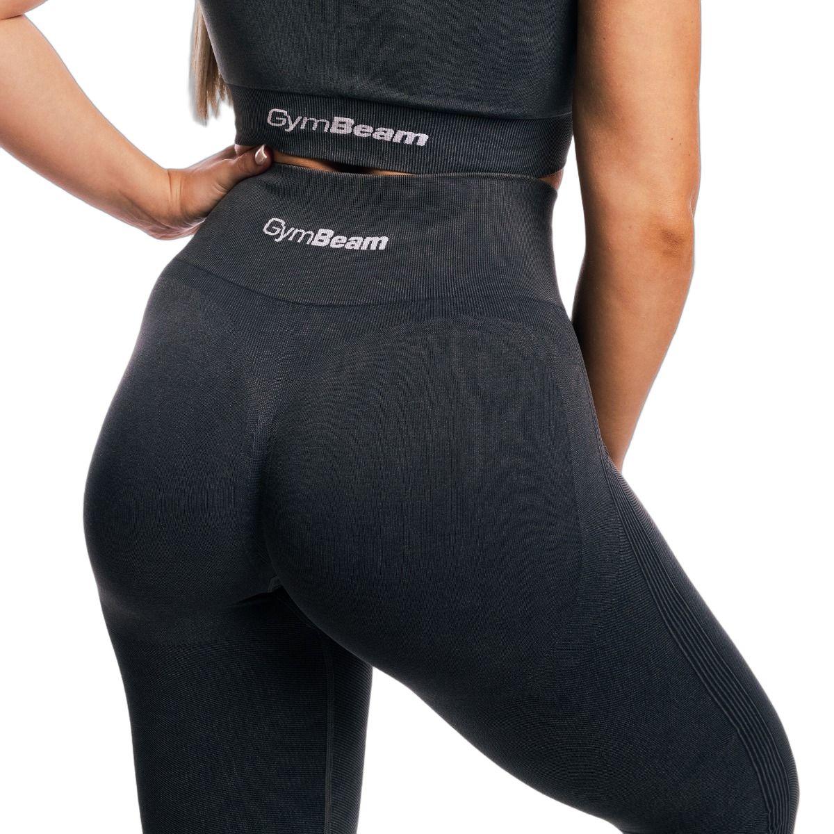 GymBeam Leggings donna Lift senza cuciture a vita alta senza tasche Coal