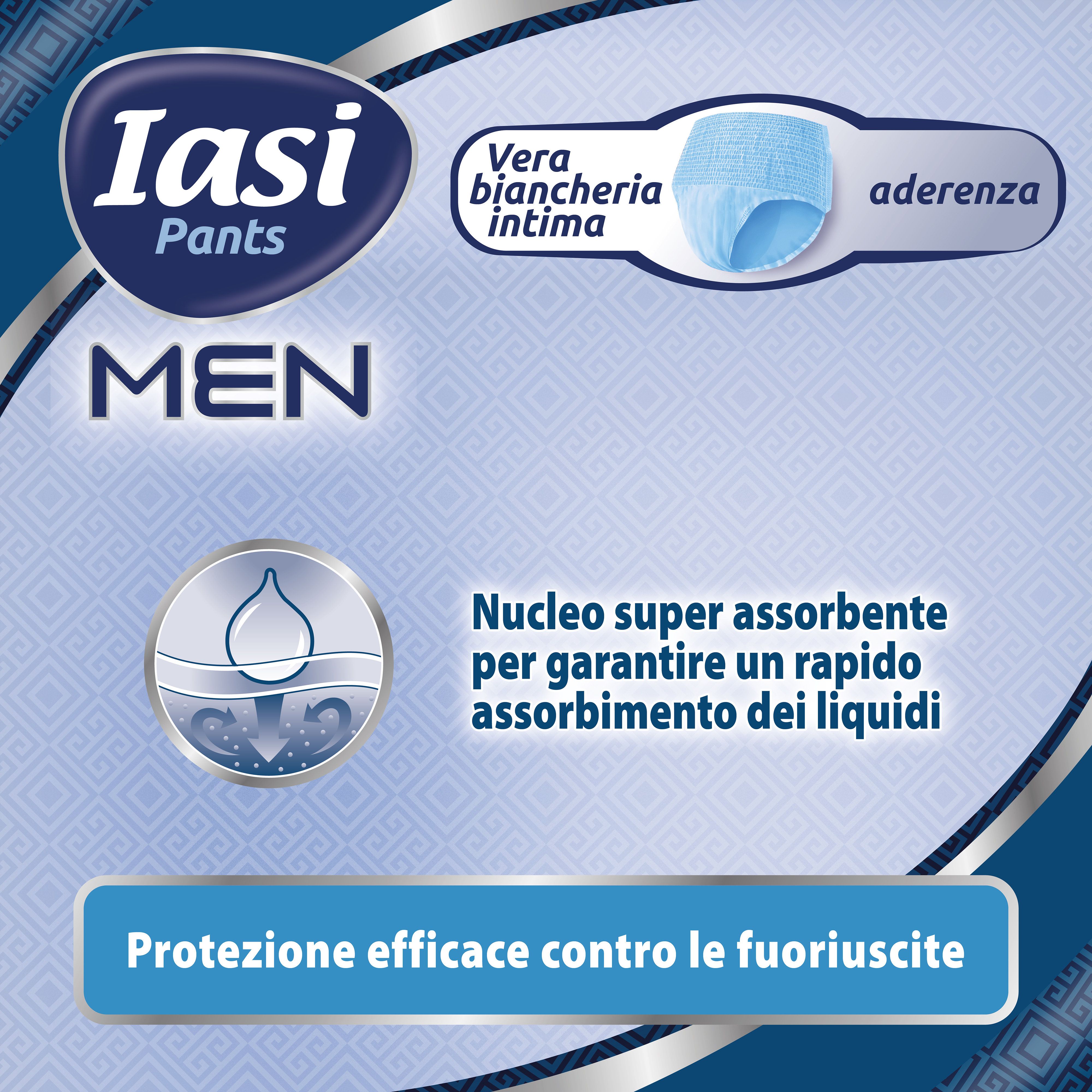 IASI Pants MEN, 12 Boxer Assorbenti monouso per Perdite Urinarie, Taglia L da Uomo, 12 Unità
