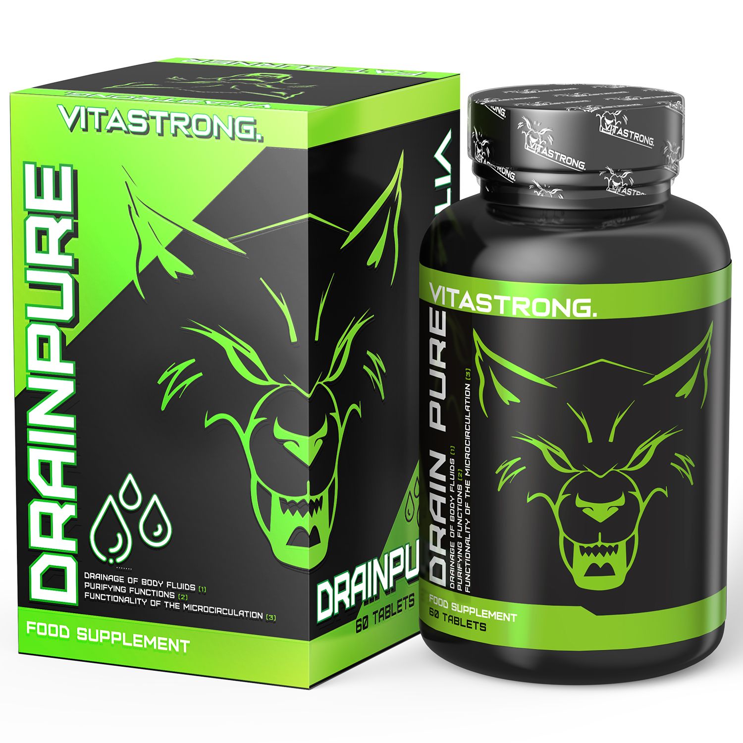 Vitastrong Drainpure Integratore Drenante - 60 Compresse, Riduce la Ritenzione Idrica