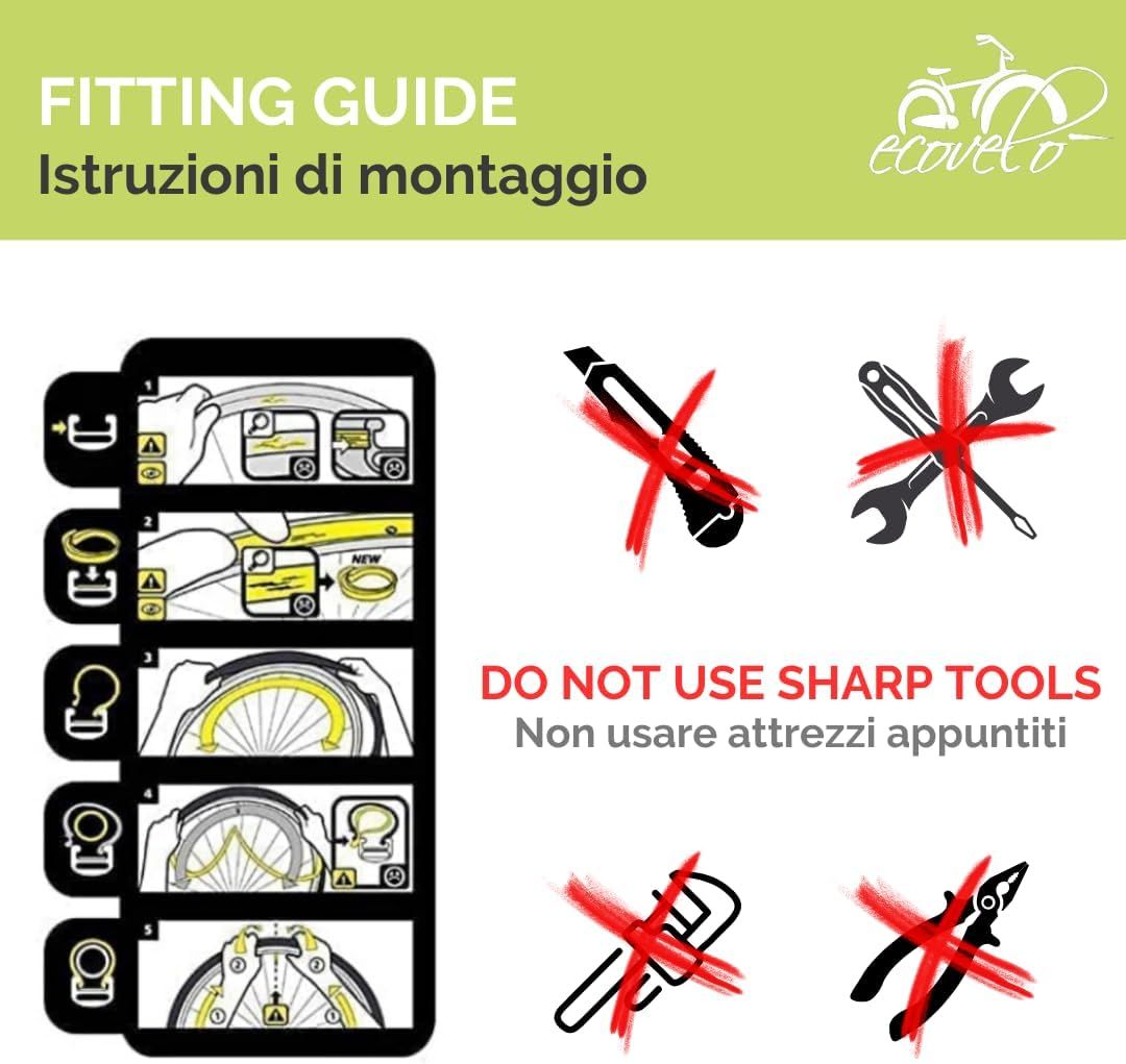 Guida al montaggio con illustrazioni passo passo e simboli di avvertimento per gli attrezzi.
