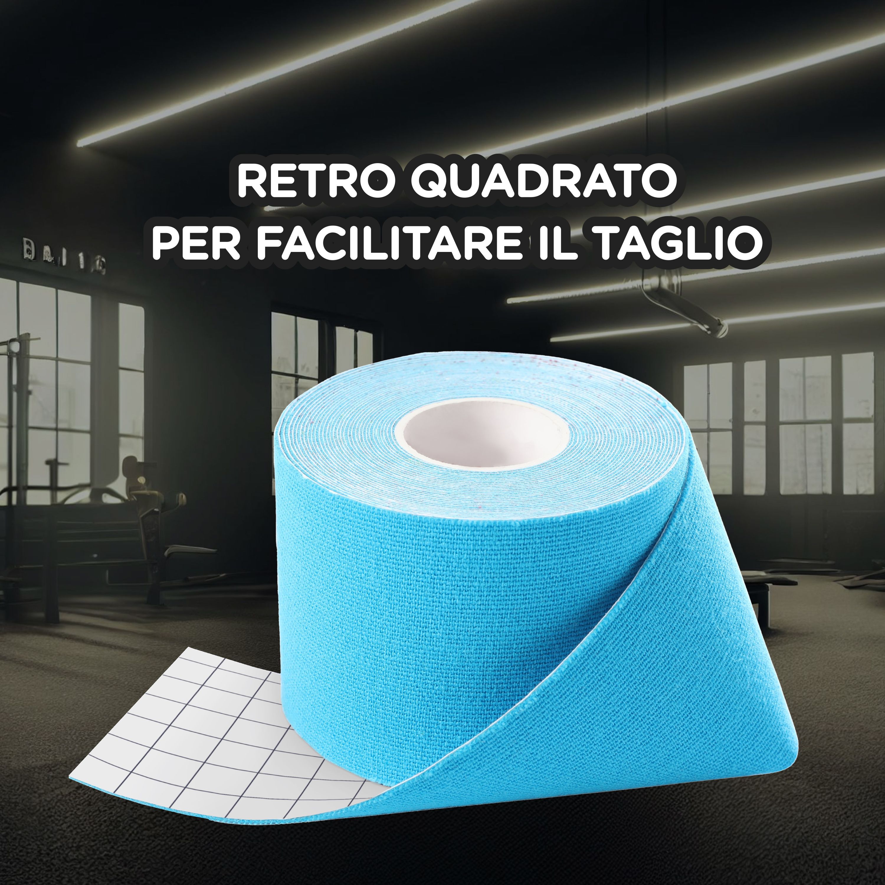 CEROX Active, Kinetic Tape Cerotto Elastico, Per Funzione Muscolare e Stabilità Articolare, 5cmx5m