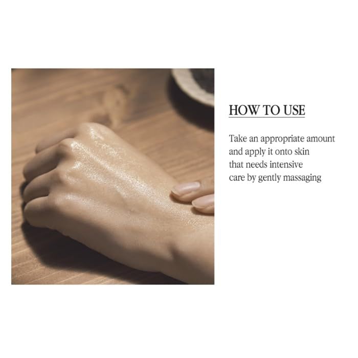 Testo: Applicare una quantità adeguata sulla pelle massaggiando delicatamente.