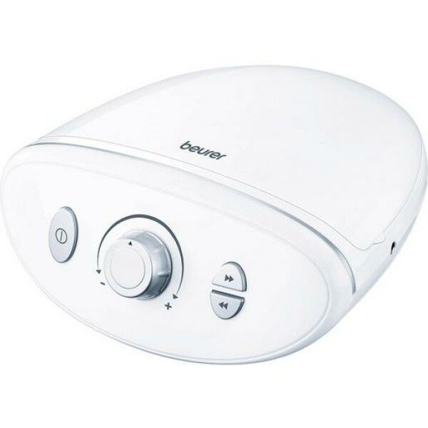 Dispositivo bianco con manopola, pulsanti e logo 'beurer'.