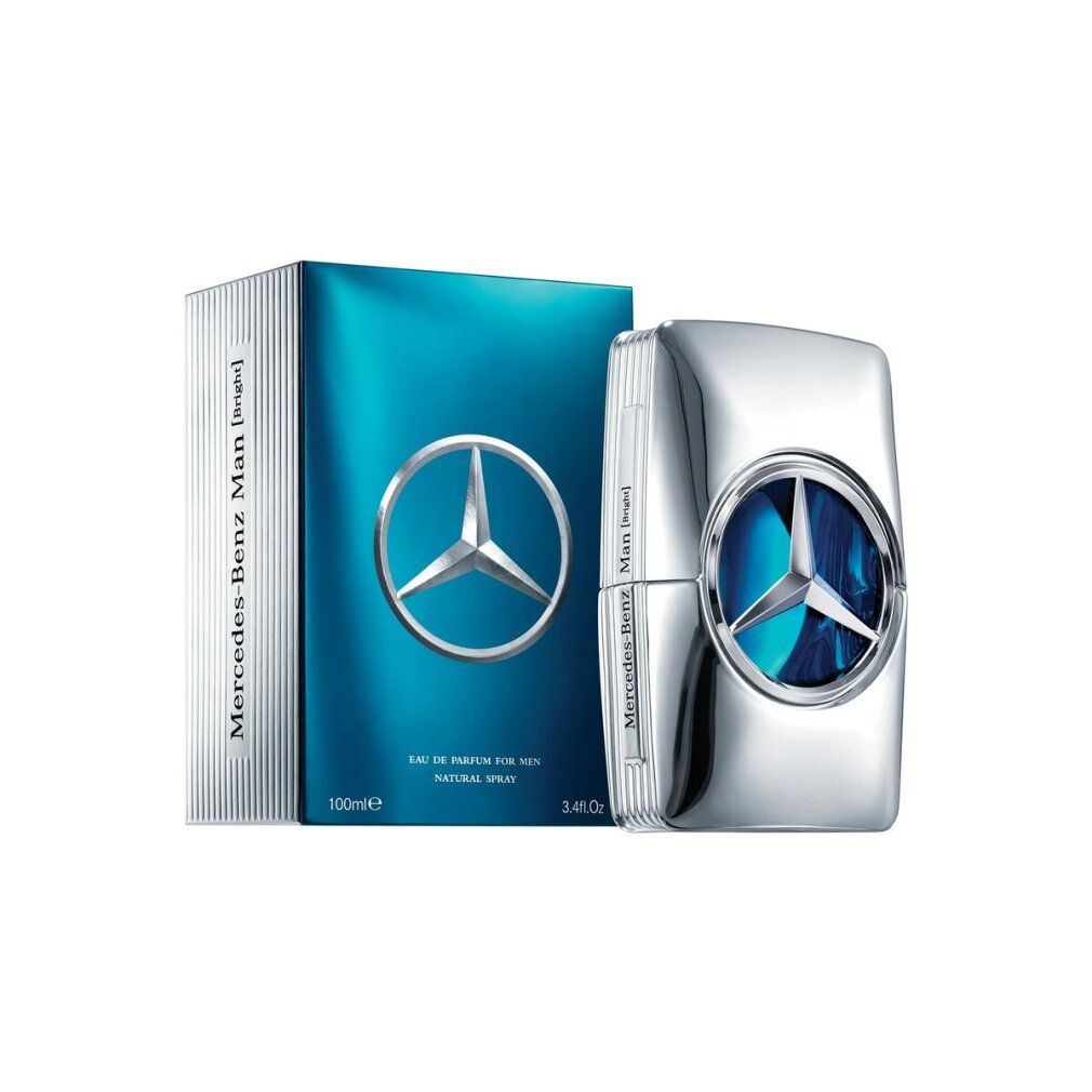 Flacone argentato e confezione blu. Logo Mercedes-Benz. Eau de Parfum per uomo. 100ml.
