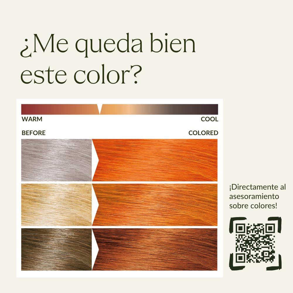 Confronto colori capelli. Esempi caldo e freddo. Codice QR.